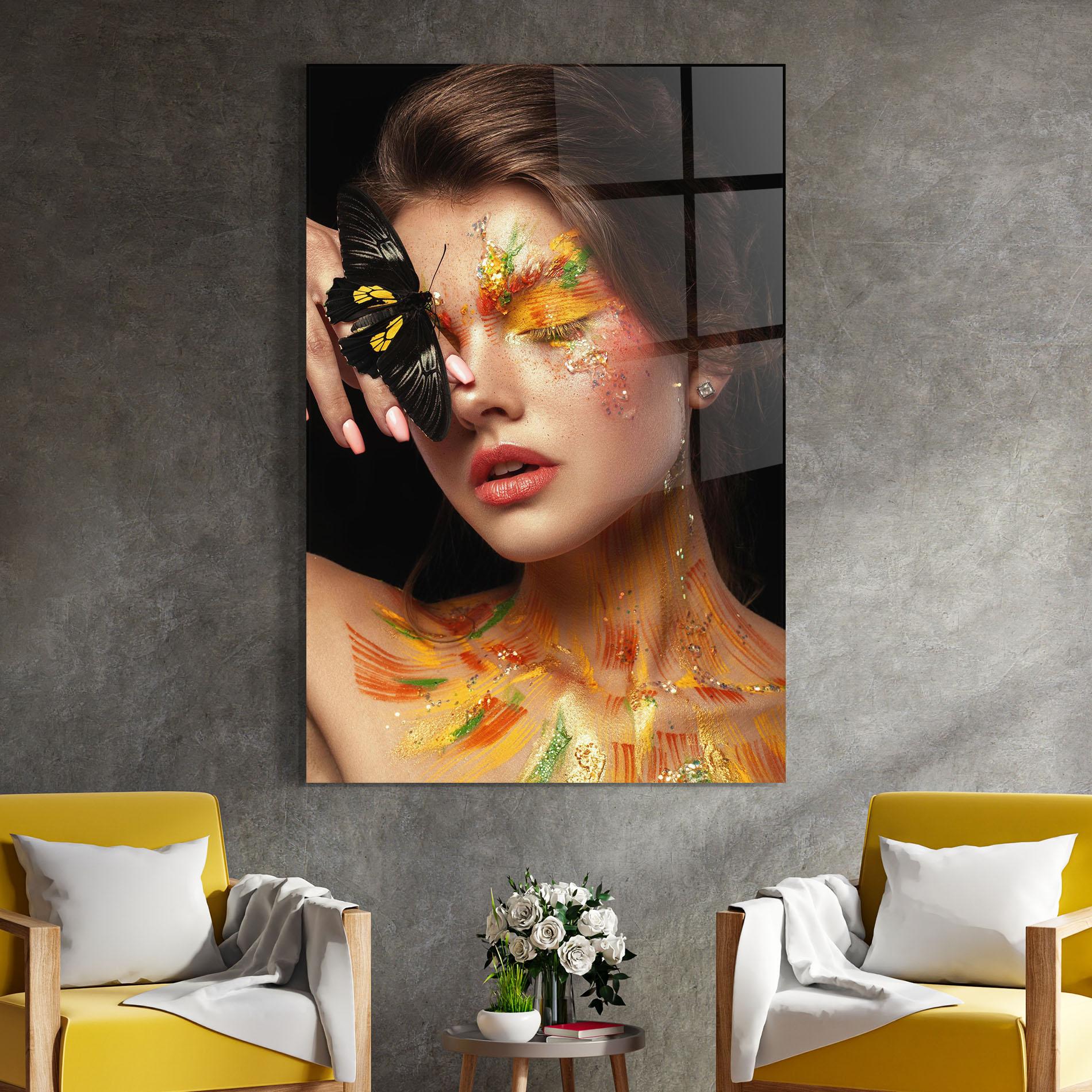 Obraz na Szkle Butterflu Makeup mockup 4
