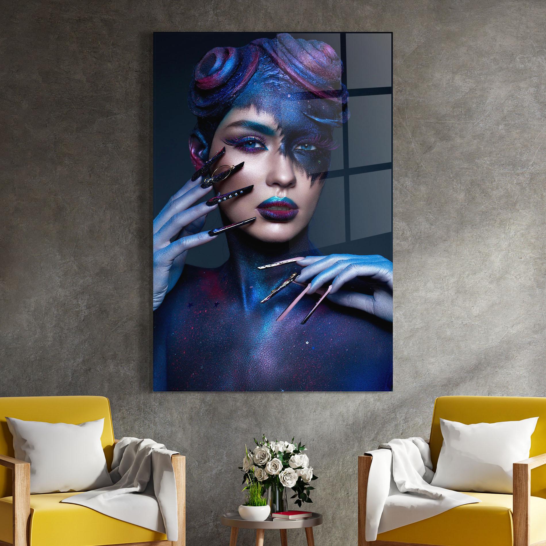 Obraz na Szkle Galaxy Hair Girl mockup 4