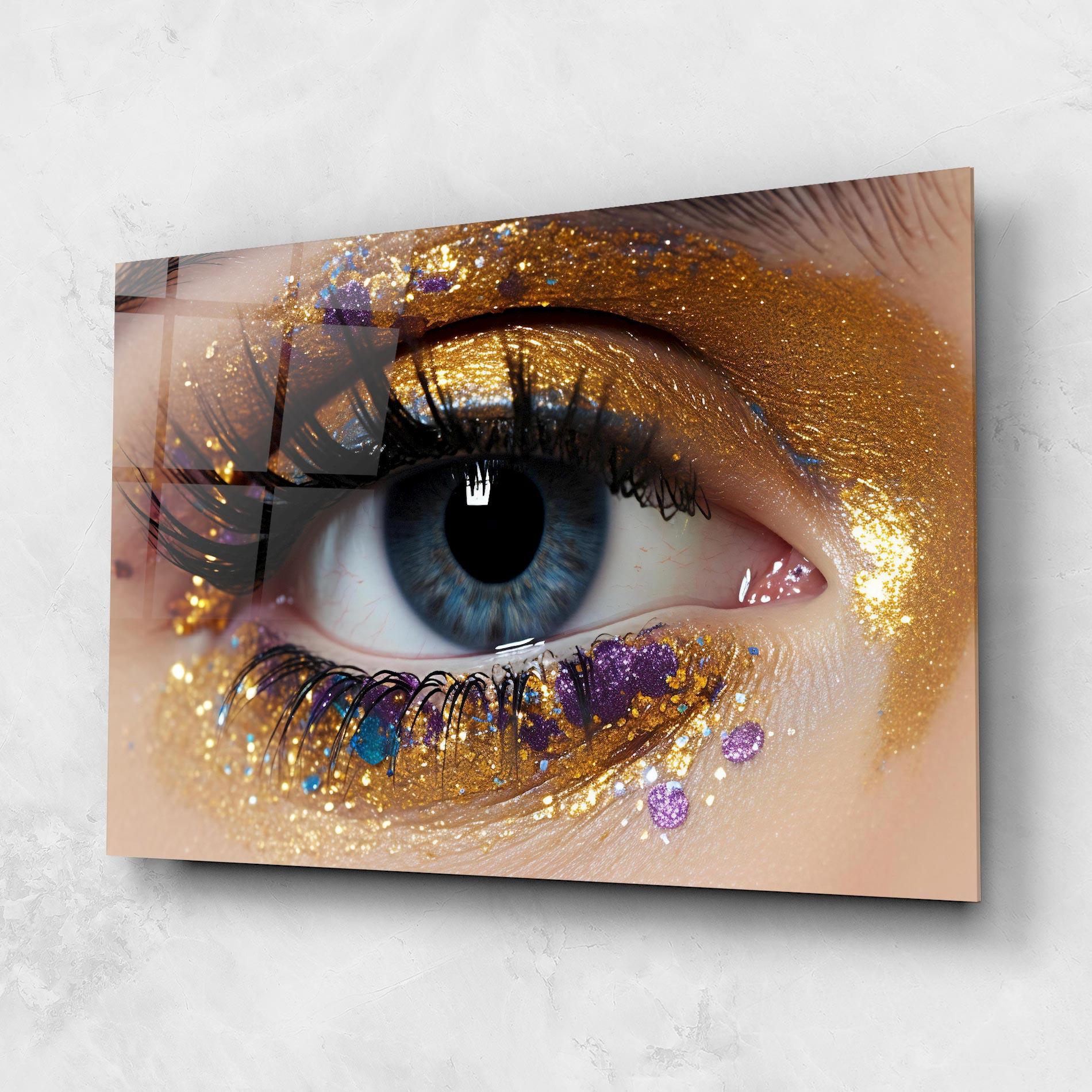 Obraz na Szkle Blue Eye Make Up mockup 1