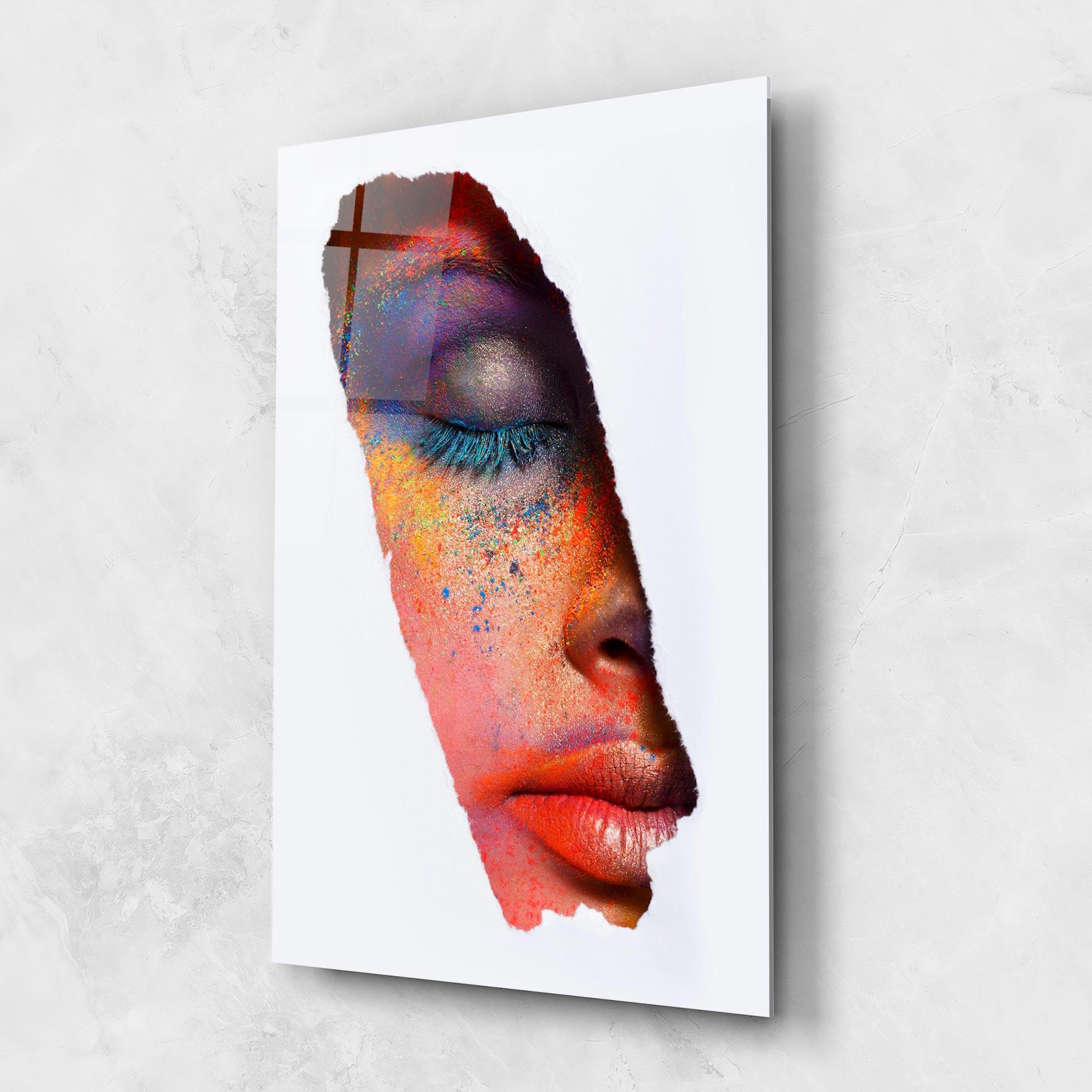 Obraz na Szkle Blue Eyelashes mockup 1