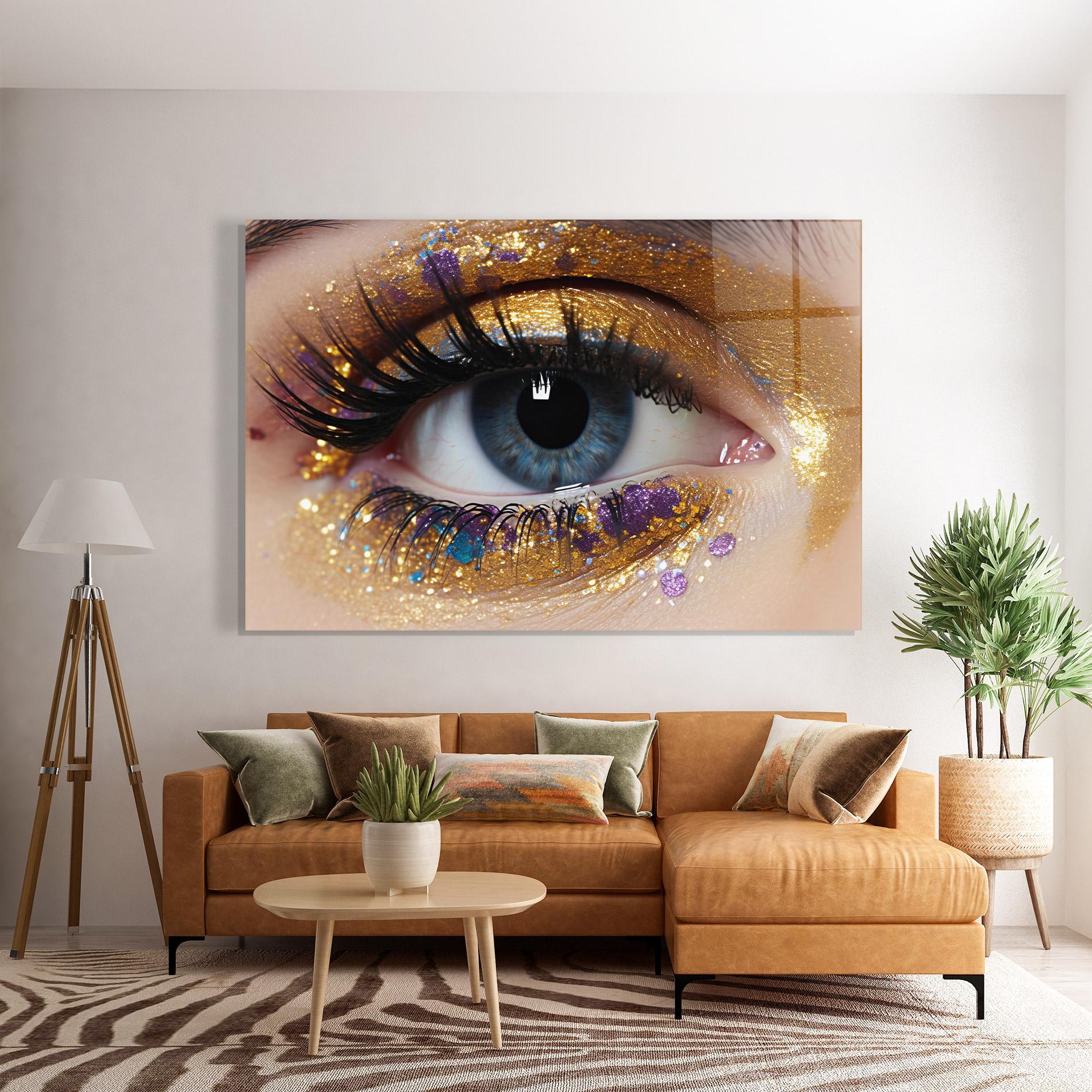 Obraz na Szkle Blue Eye Make Up mockup 7