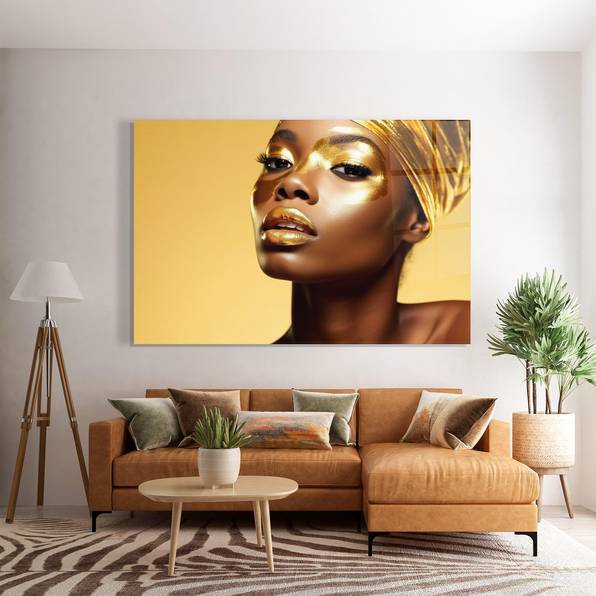 Obraz na Szkle Gold Headdress mockup 7