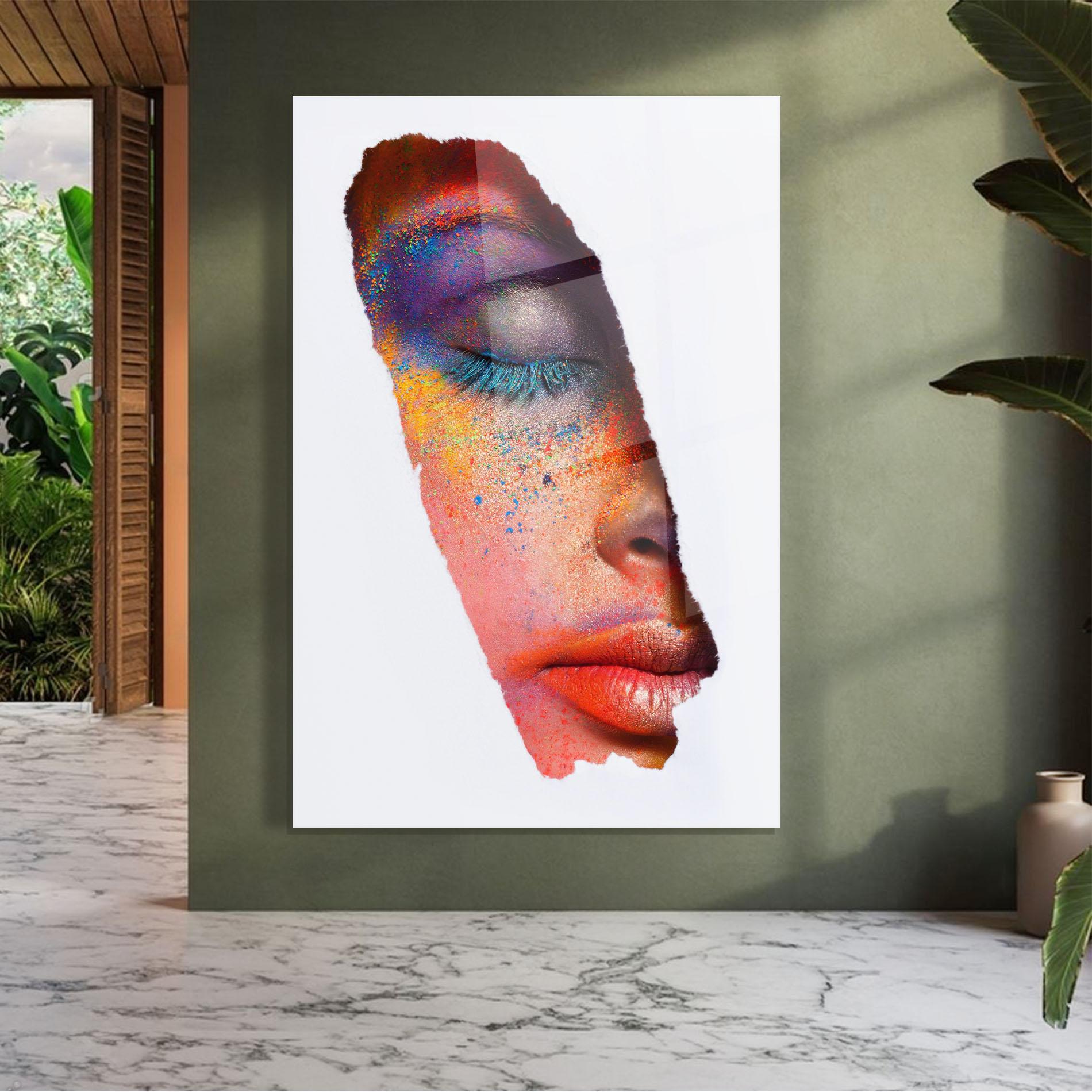 Obraz na Szkle Blue Eyelashes mockup 7