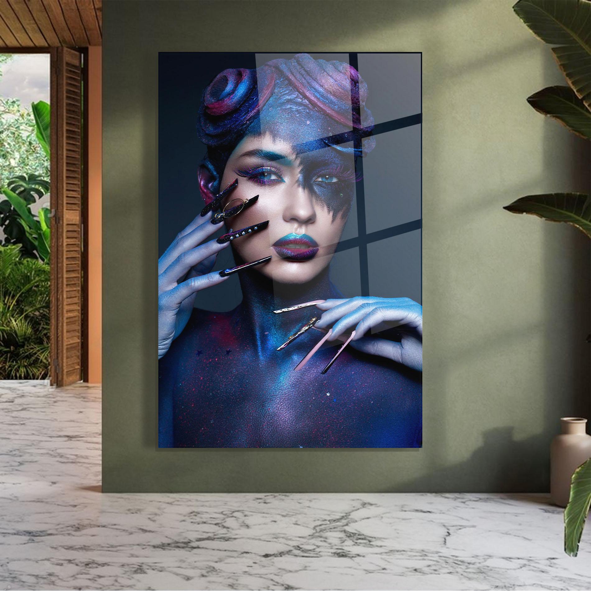 Obraz na Szkle Galaxy Hair Girl mockup 7