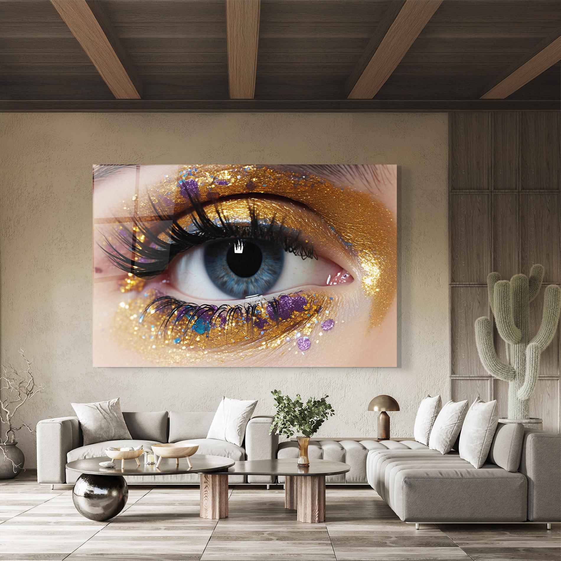 Obraz na Szkle Blue Eye Make Up mockup 8