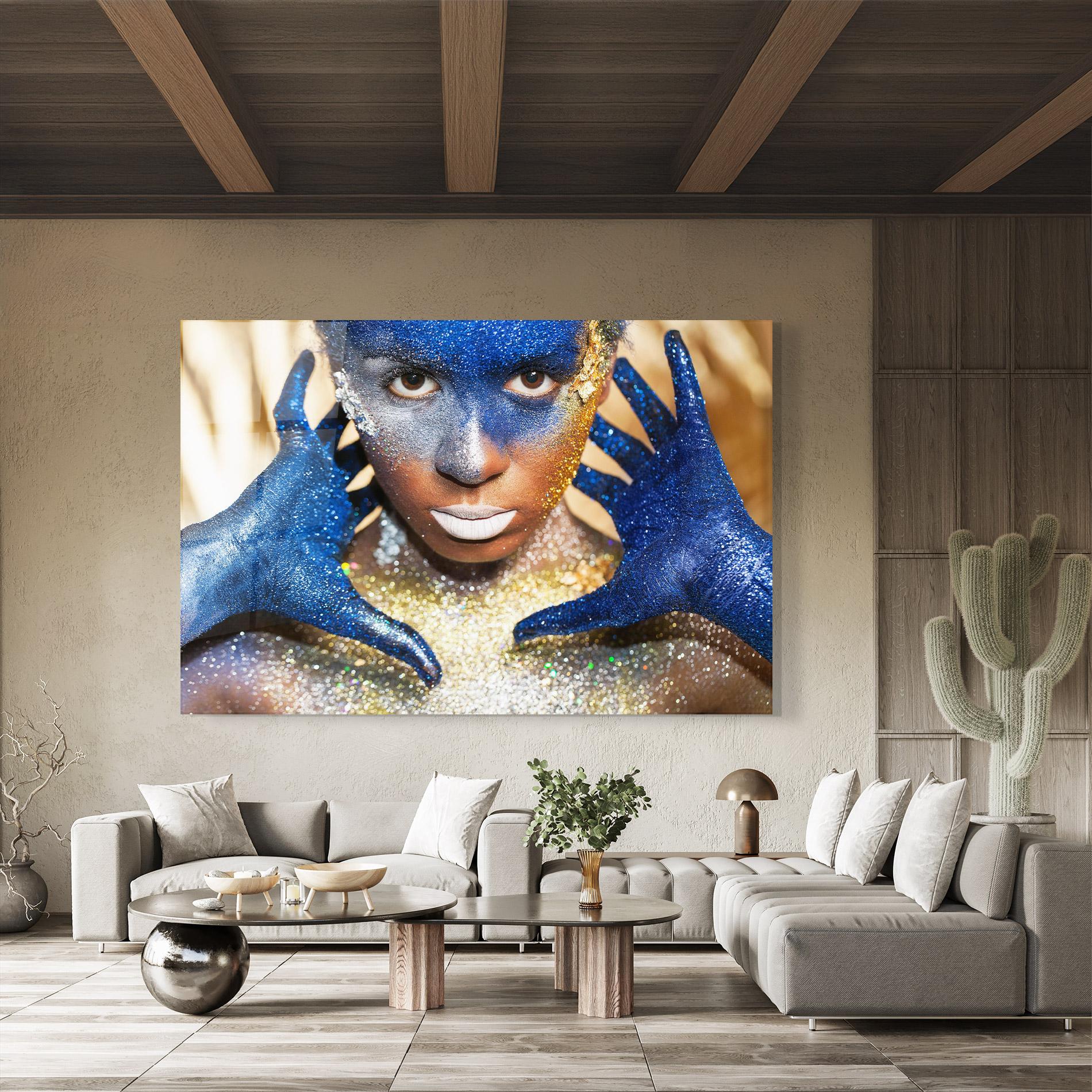 Obraz na Szkle Glue Gold Glitter mockup 8