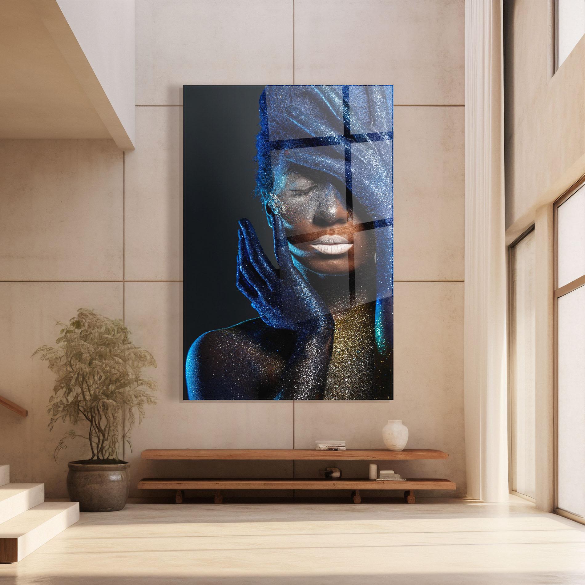 Obraz na Szkle Blue Hair Hands mockup 8