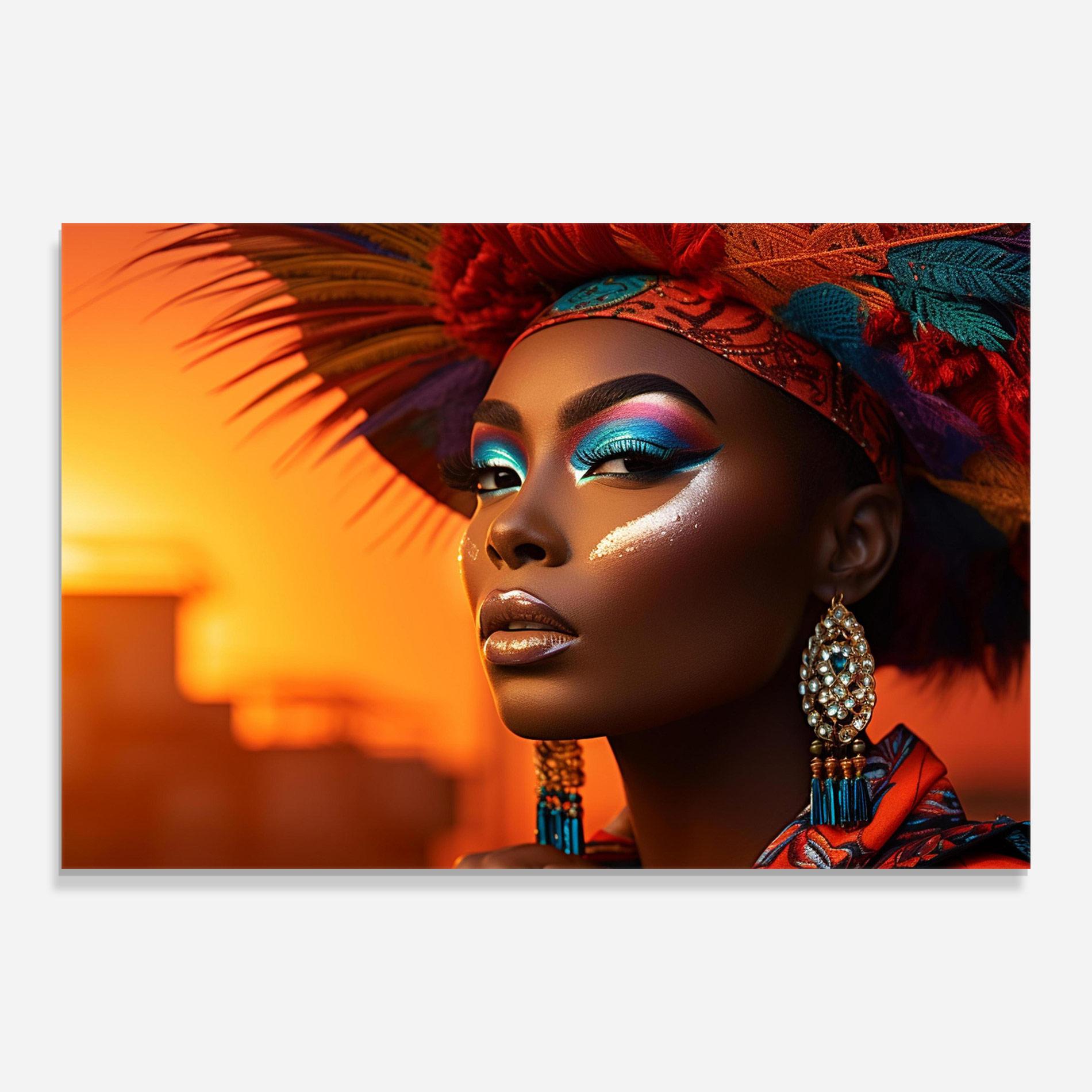 Obraz na Szkle Elaborate Makeup Woman mockup 0