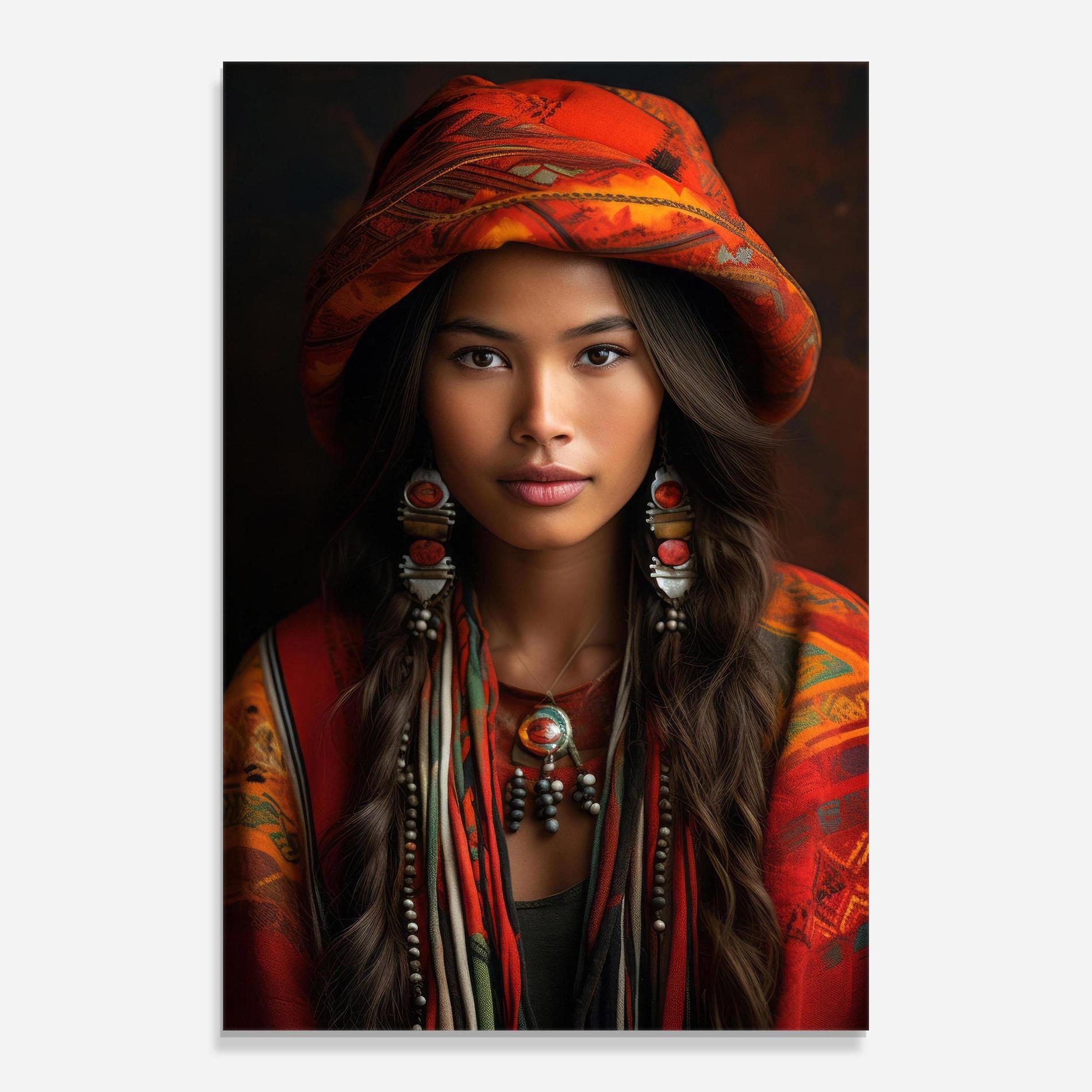 Obraz na Szkle Colorful Hat And Earrings mockup 0
