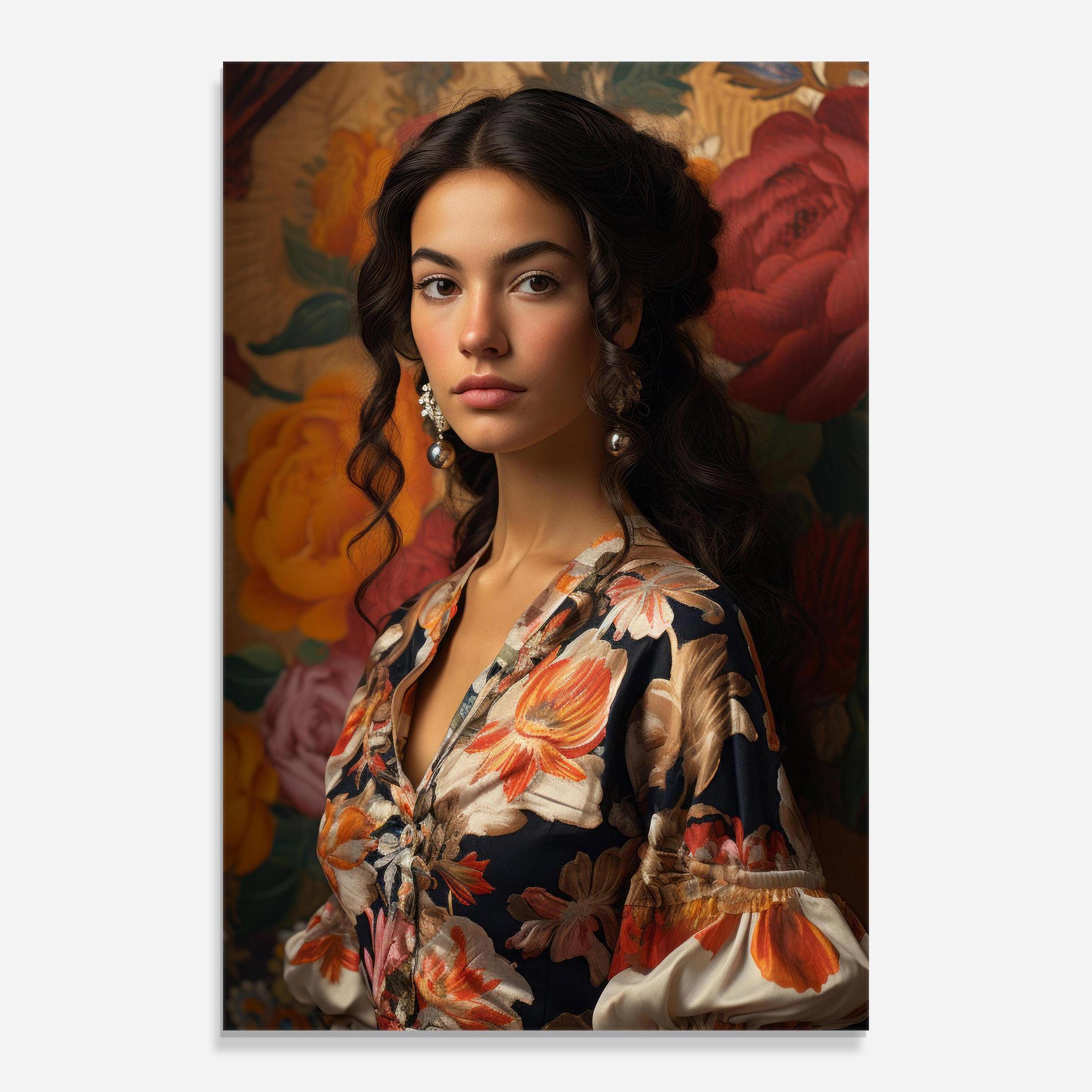 Obraz na Szkle Floral Dress Lady mockup 0