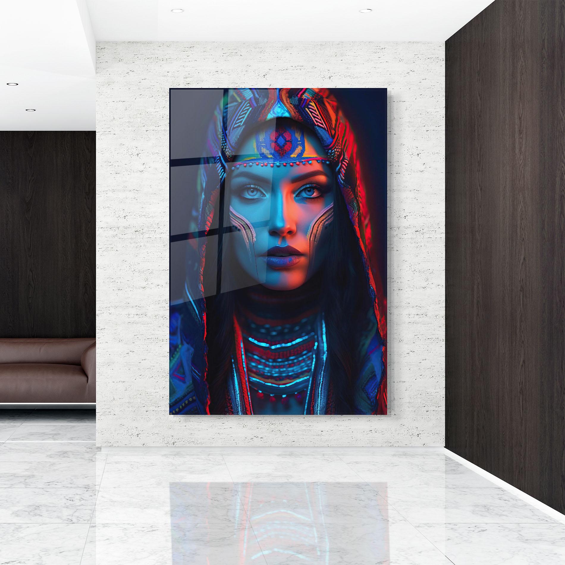 Obraz na Szkle Blue Red Light Hood mockup 9