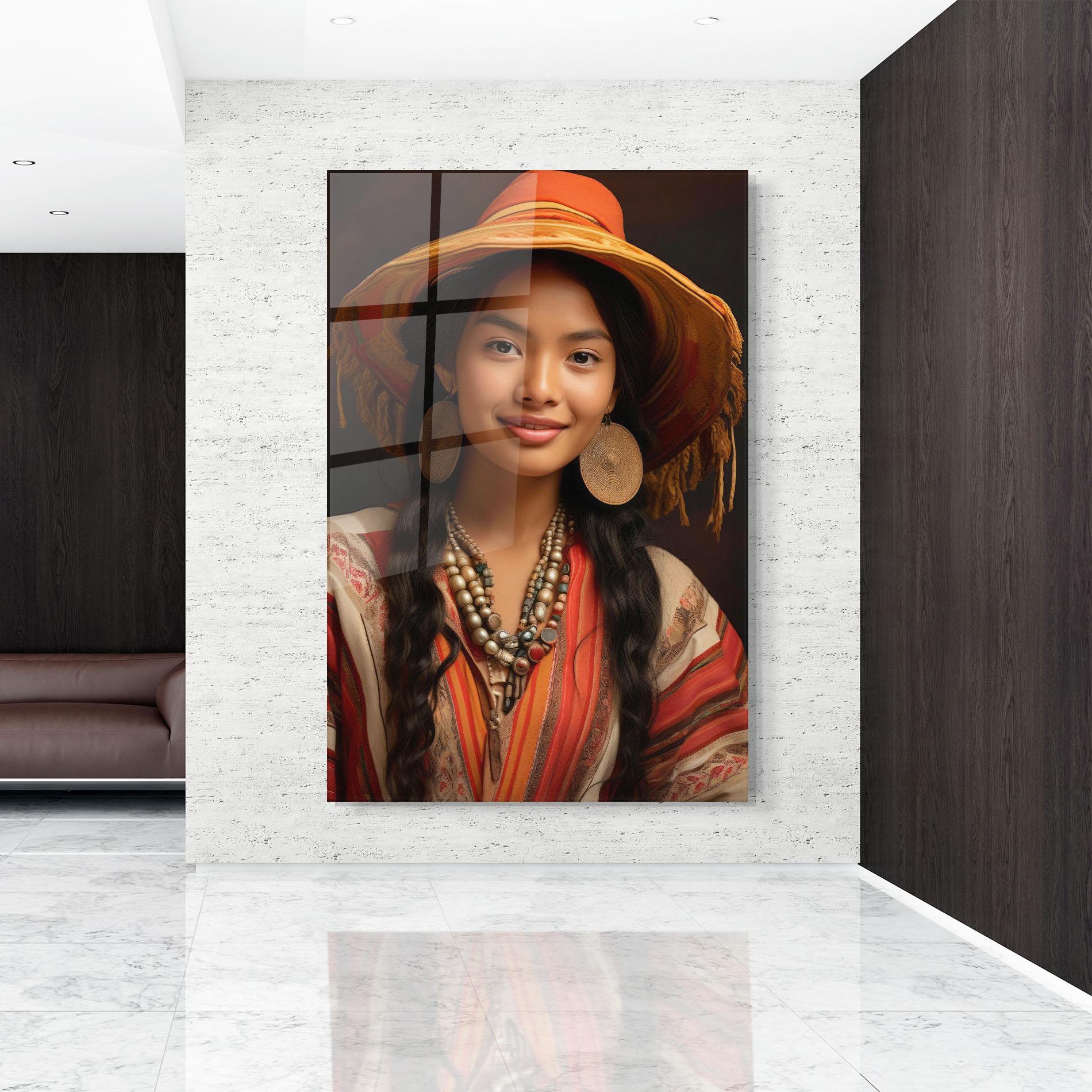 Obraz na Szkle Colorful Earrings And Hat mockup 9