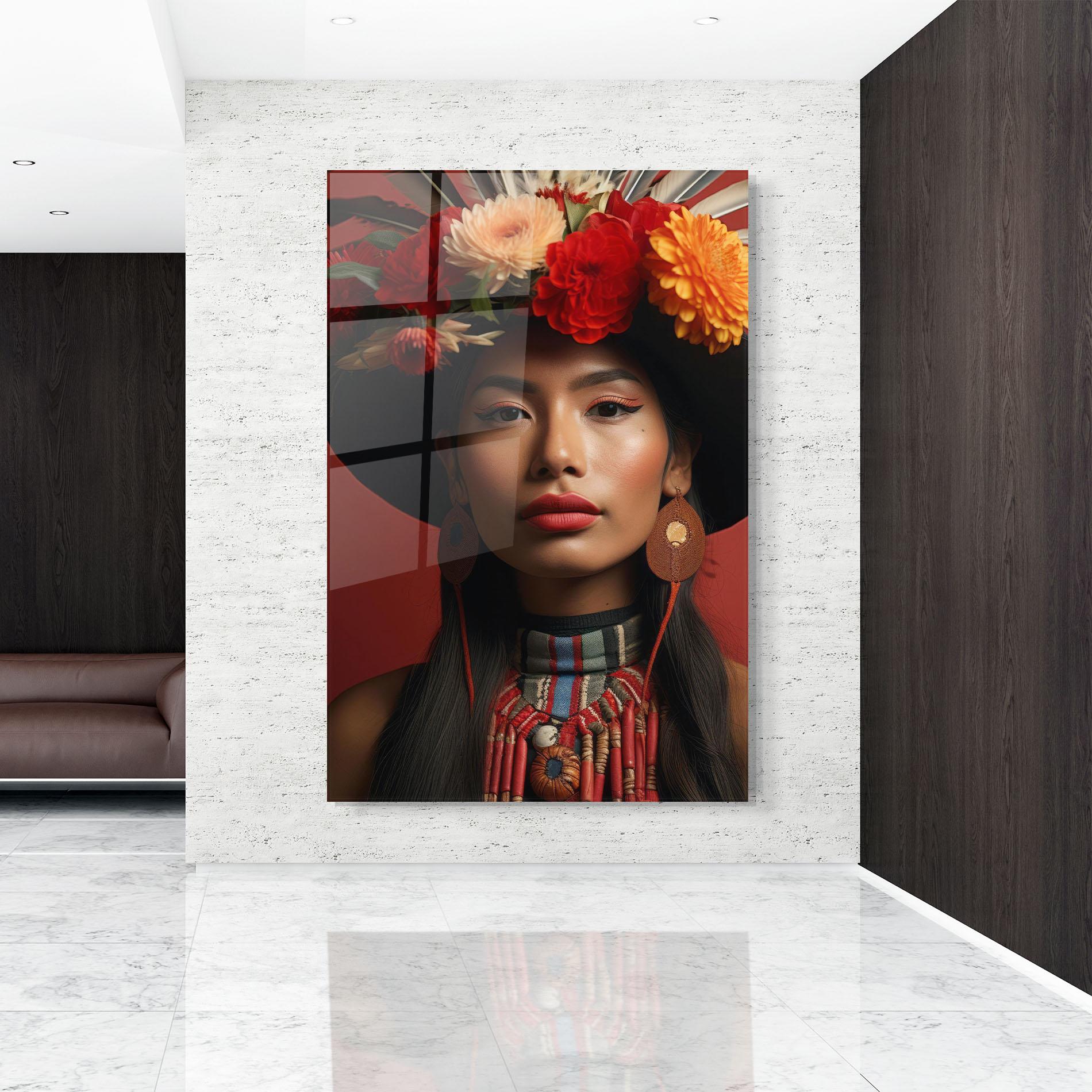 Obraz na Szkle Colorful Flowers Hat mockup 9