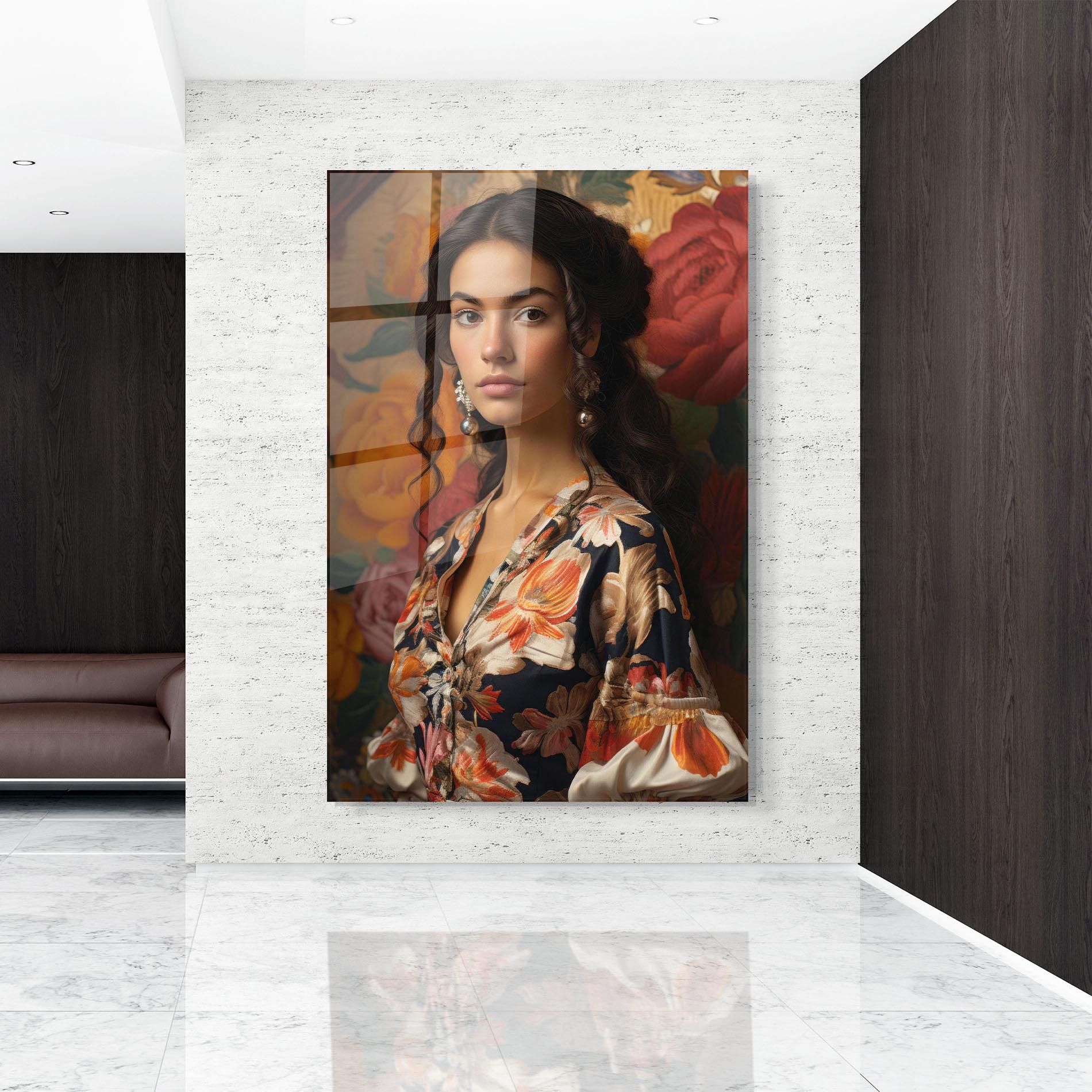 Obraz na Szkle Floral Dress Lady mockup 9