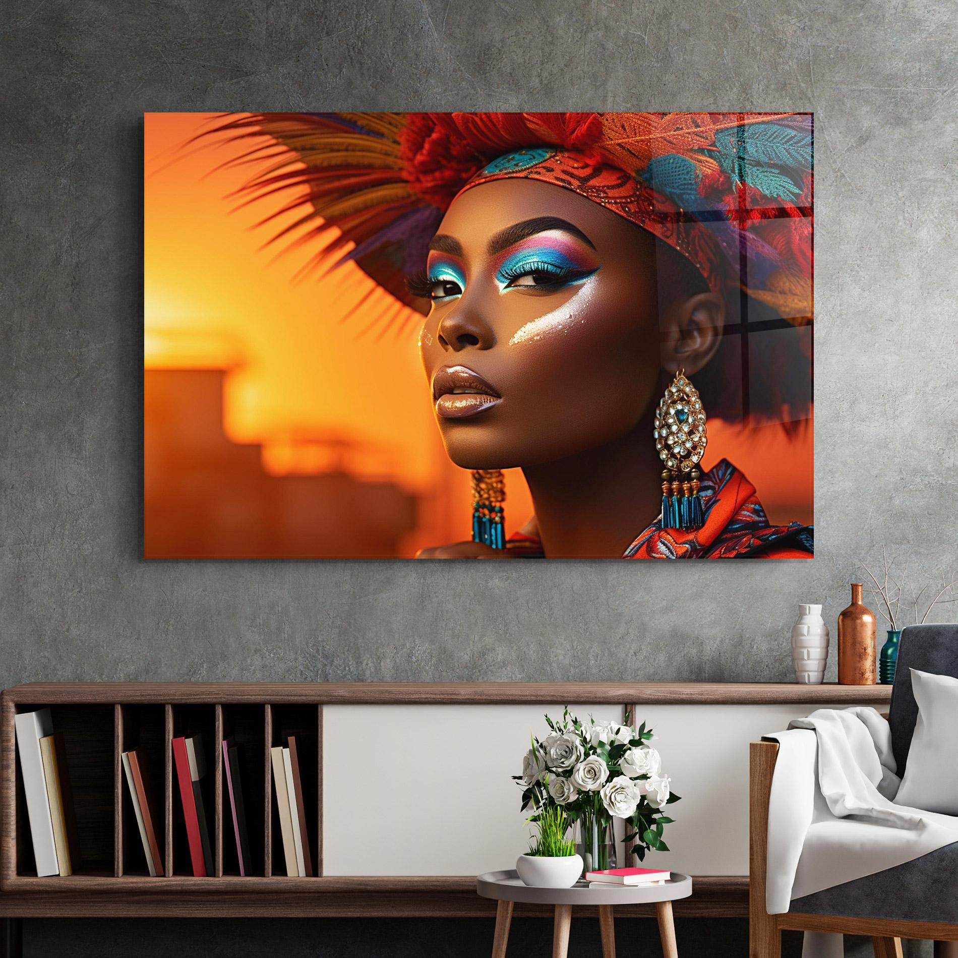 Obraz na Szkle Elaborate Makeup Woman mockup 2