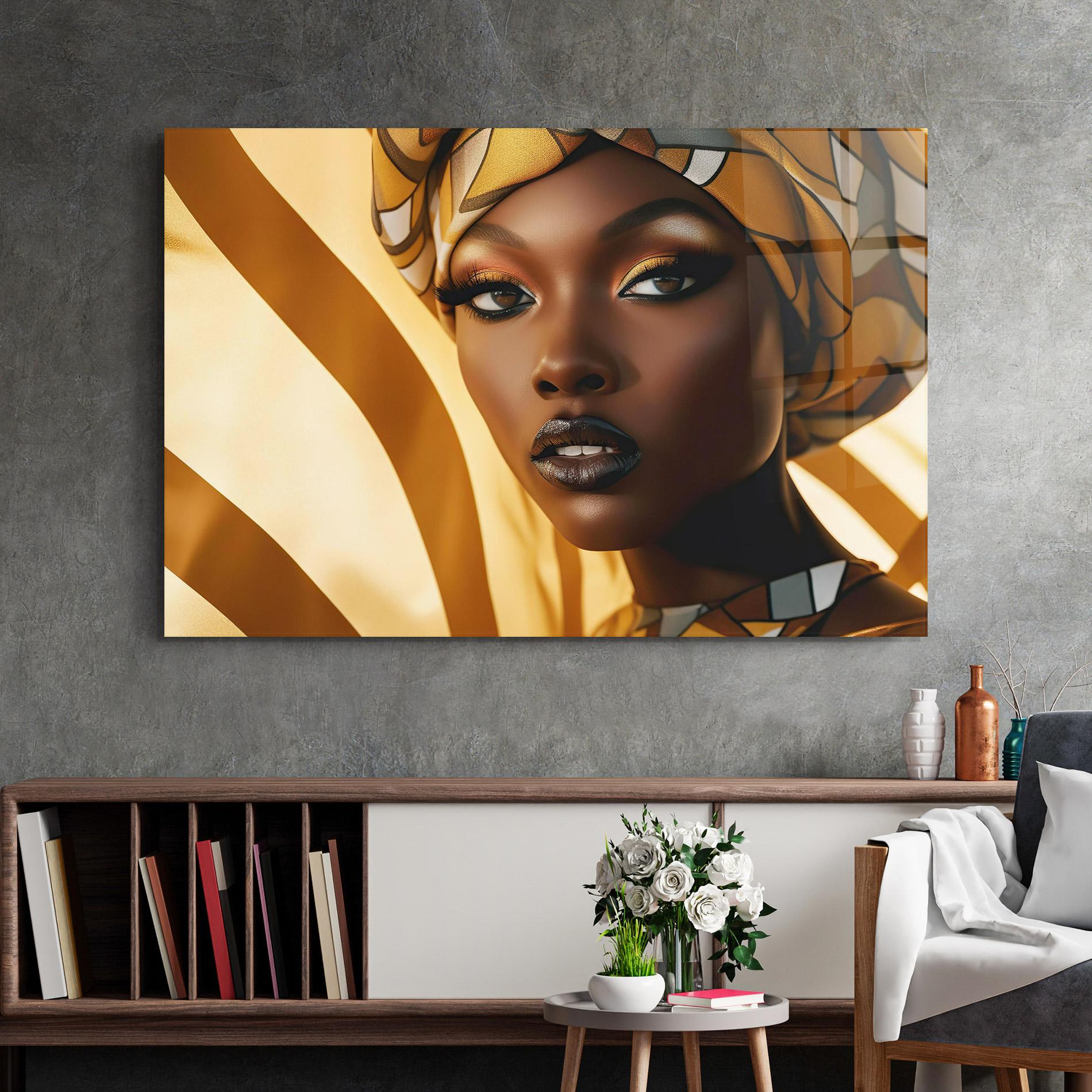 Obraz na Szkle Fashion African Woman mockup 2