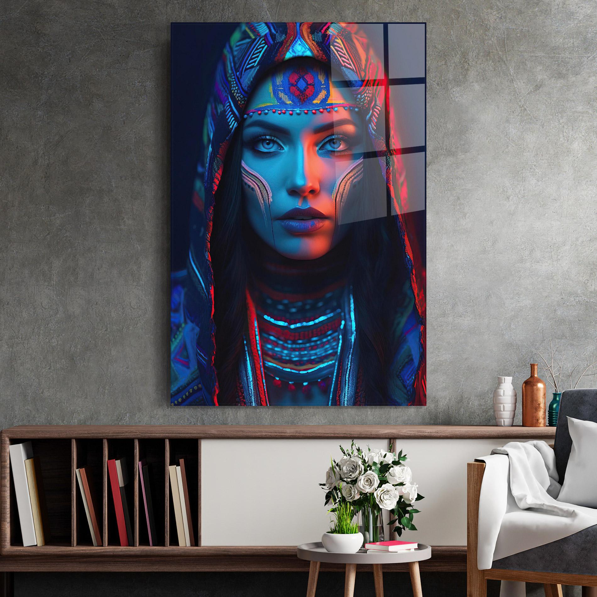 Obraz na Szkle Blue Red Light Hood mockup 2