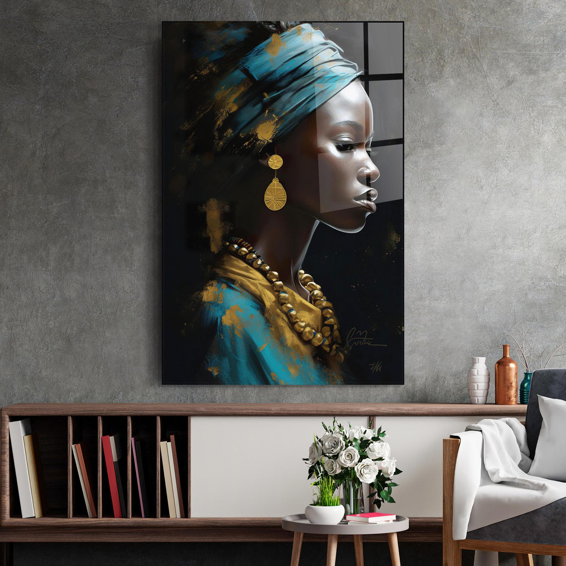 Obraz na Szkle Blue Turban mockup 2