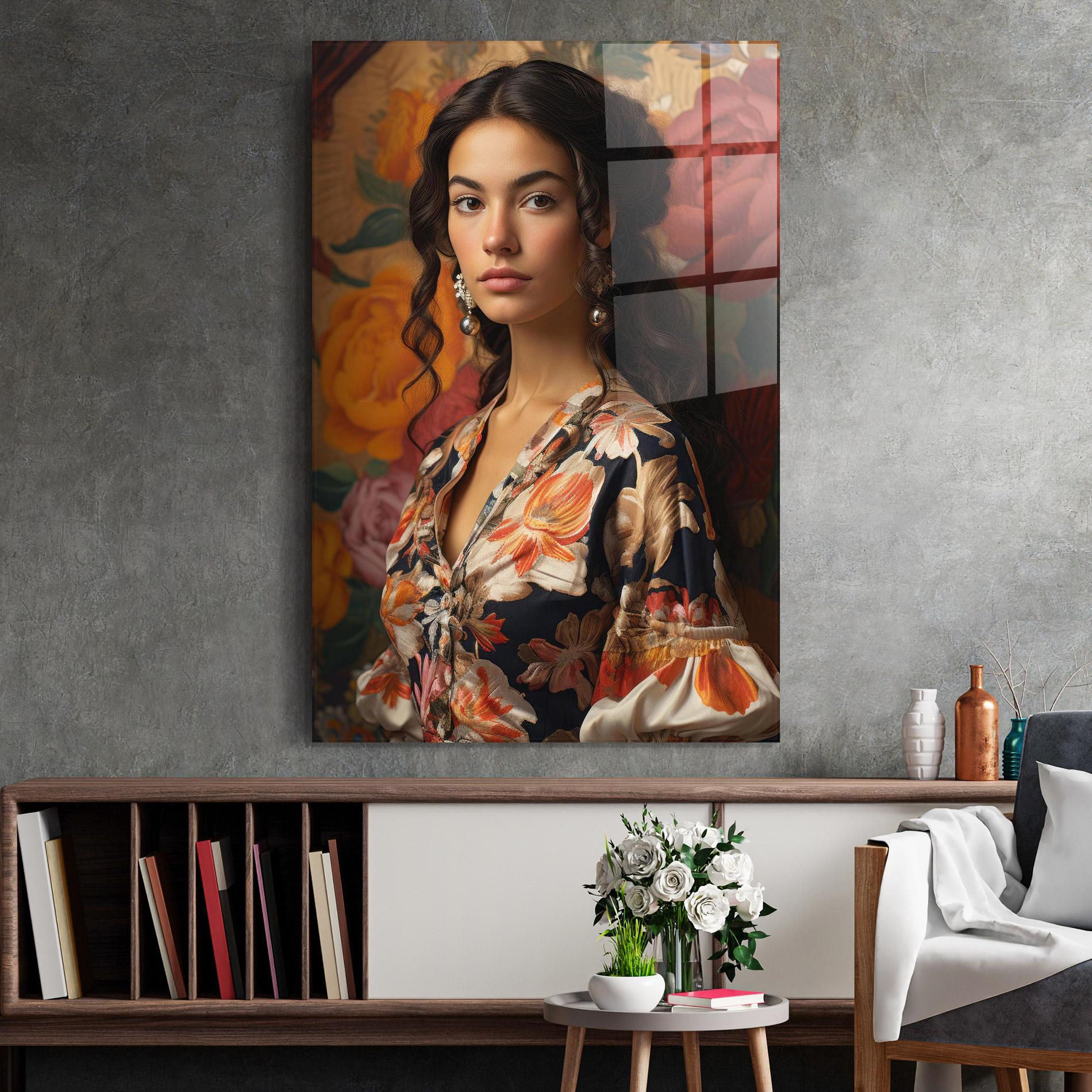 Obraz na Szkle Floral Dress Lady mockup 2