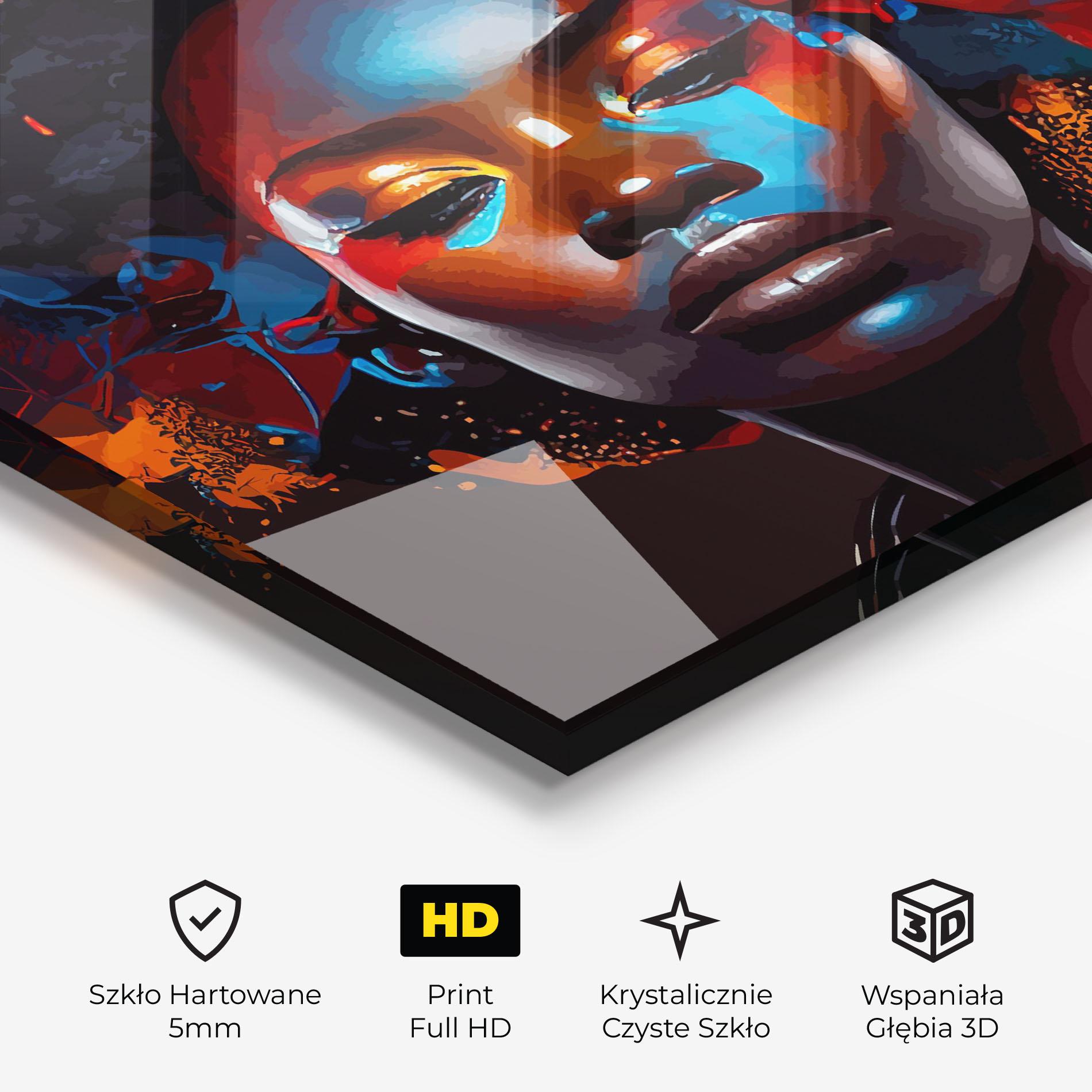 Obraz na Szkle Black Eyeliner Woman mockup 3