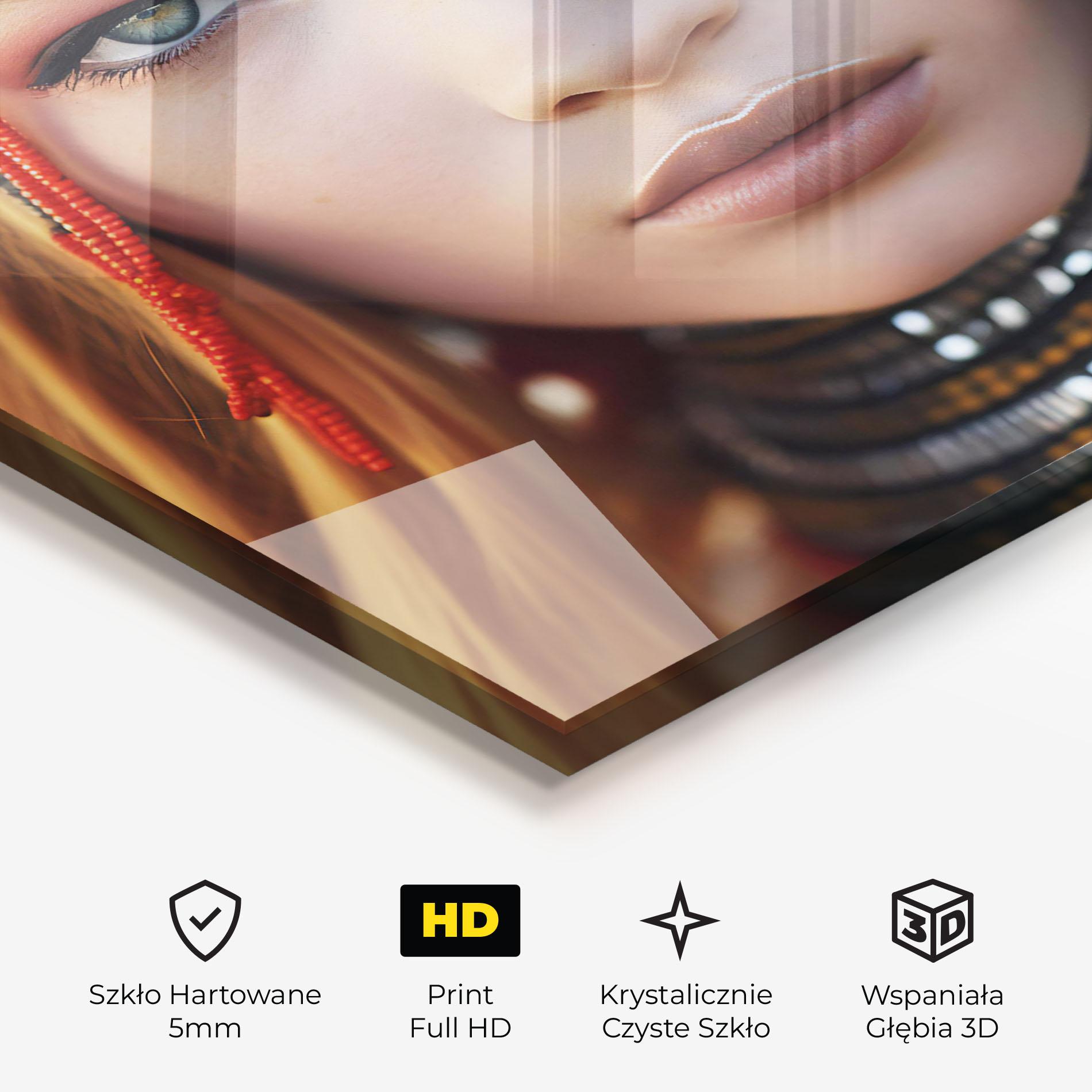 Obraz na Szkle Closeup Portrait Pretty Eyes mockup 3