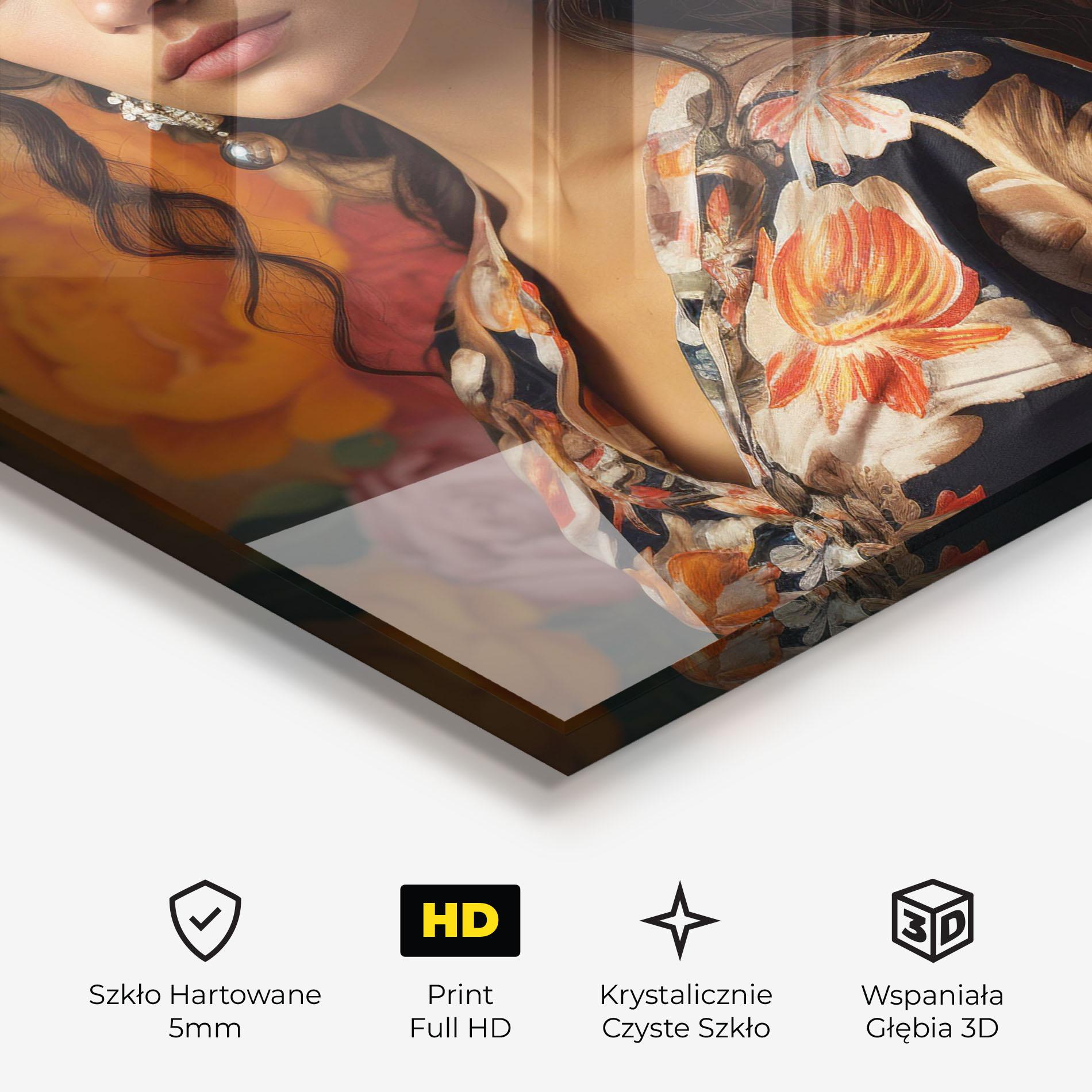 Obraz na Szkle Floral Dress Lady mockup 3