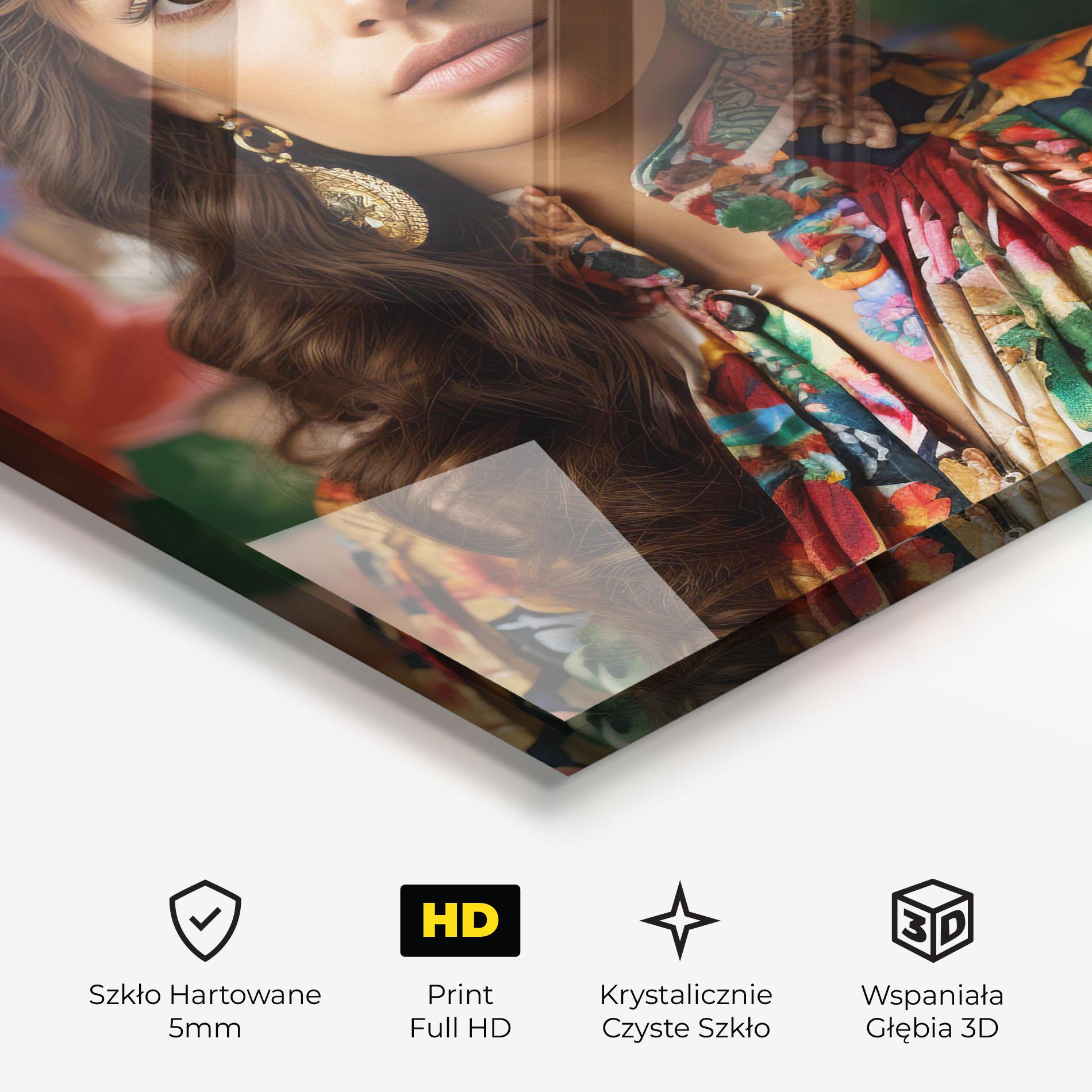 Obraz na Szkle Floral Dress Long Hair mockup 3