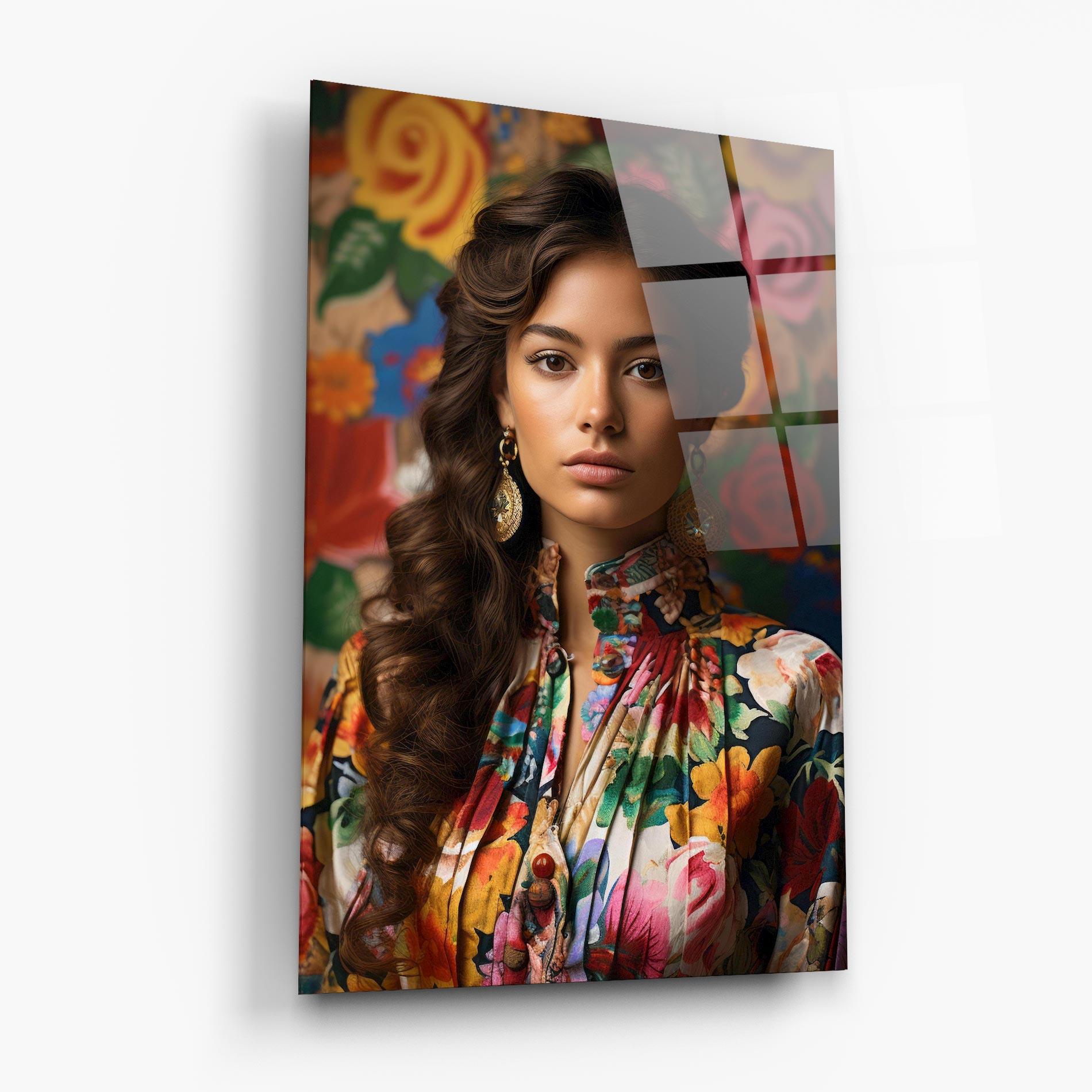 Obraz na Szkle Floral Dress Long Hair mockup 6