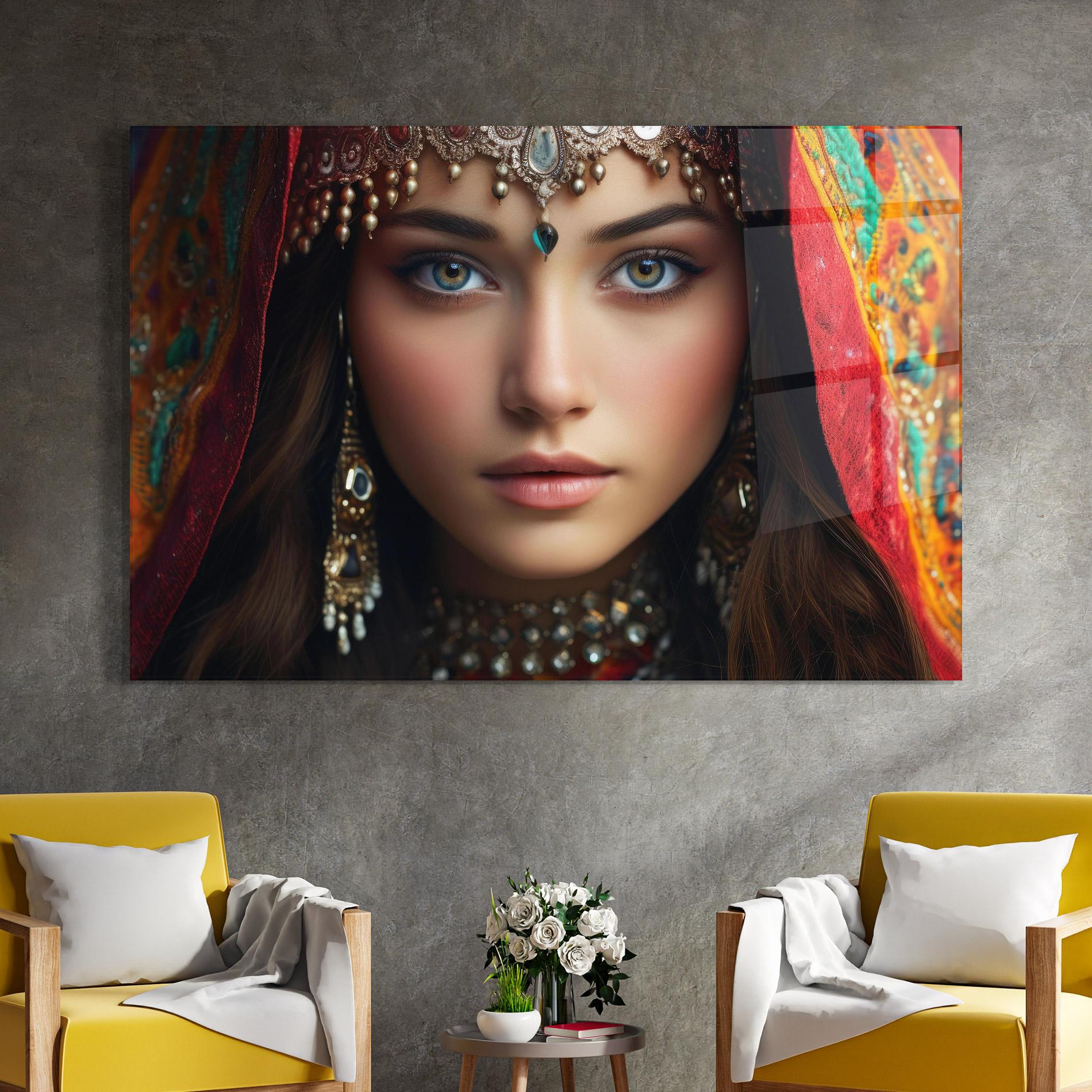 Obraz na Szkle Blue Green Culture Eye mockup 4