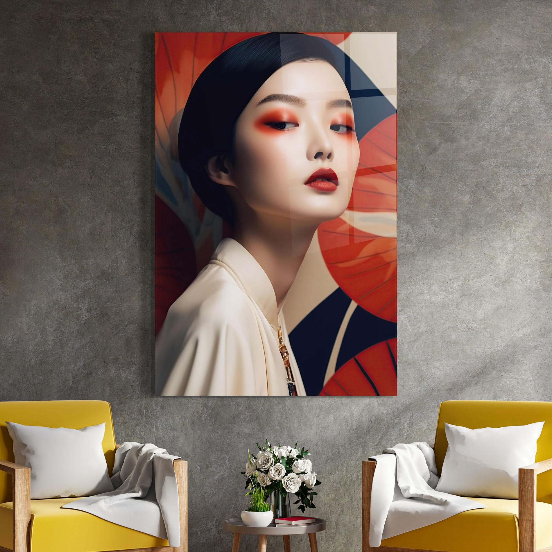 Obraz na Szkle Asiatic Red Lips mockup 4