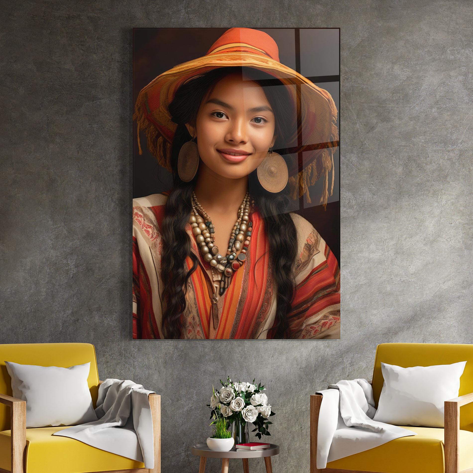 Obraz na Szkle Colorful Earrings And Hat mockup 4