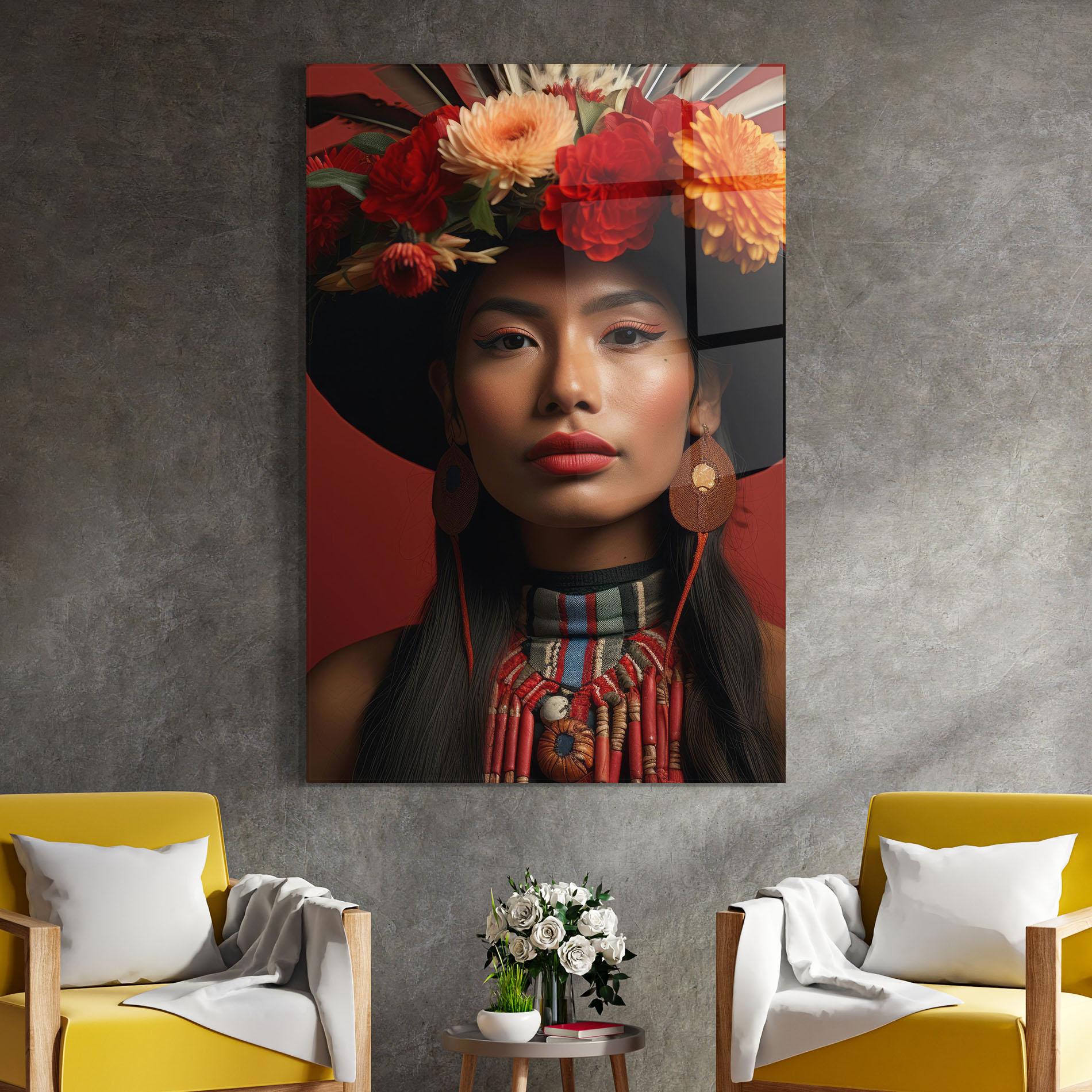 Obraz na Szkle Colorful Flowers Hat mockup 4