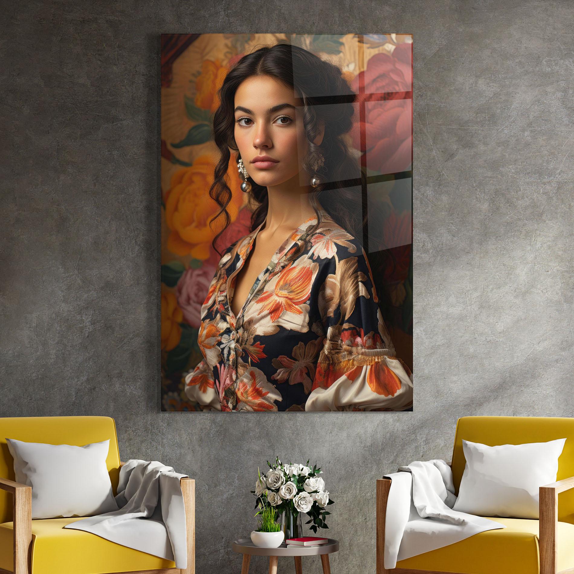 Obraz na Szkle Floral Dress Lady mockup 4