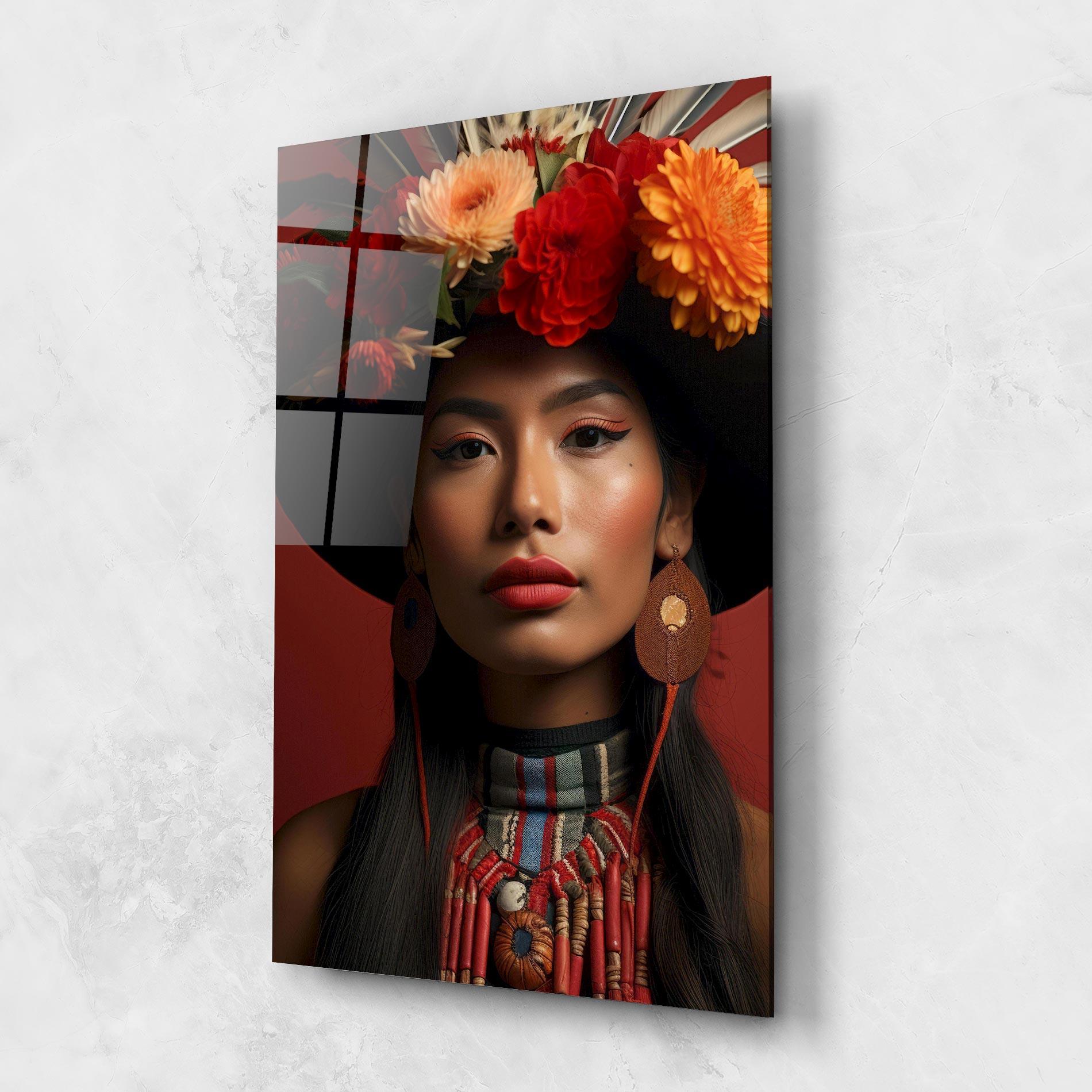 Obraz na Szkle Colorful Flowers Hat mockup 1