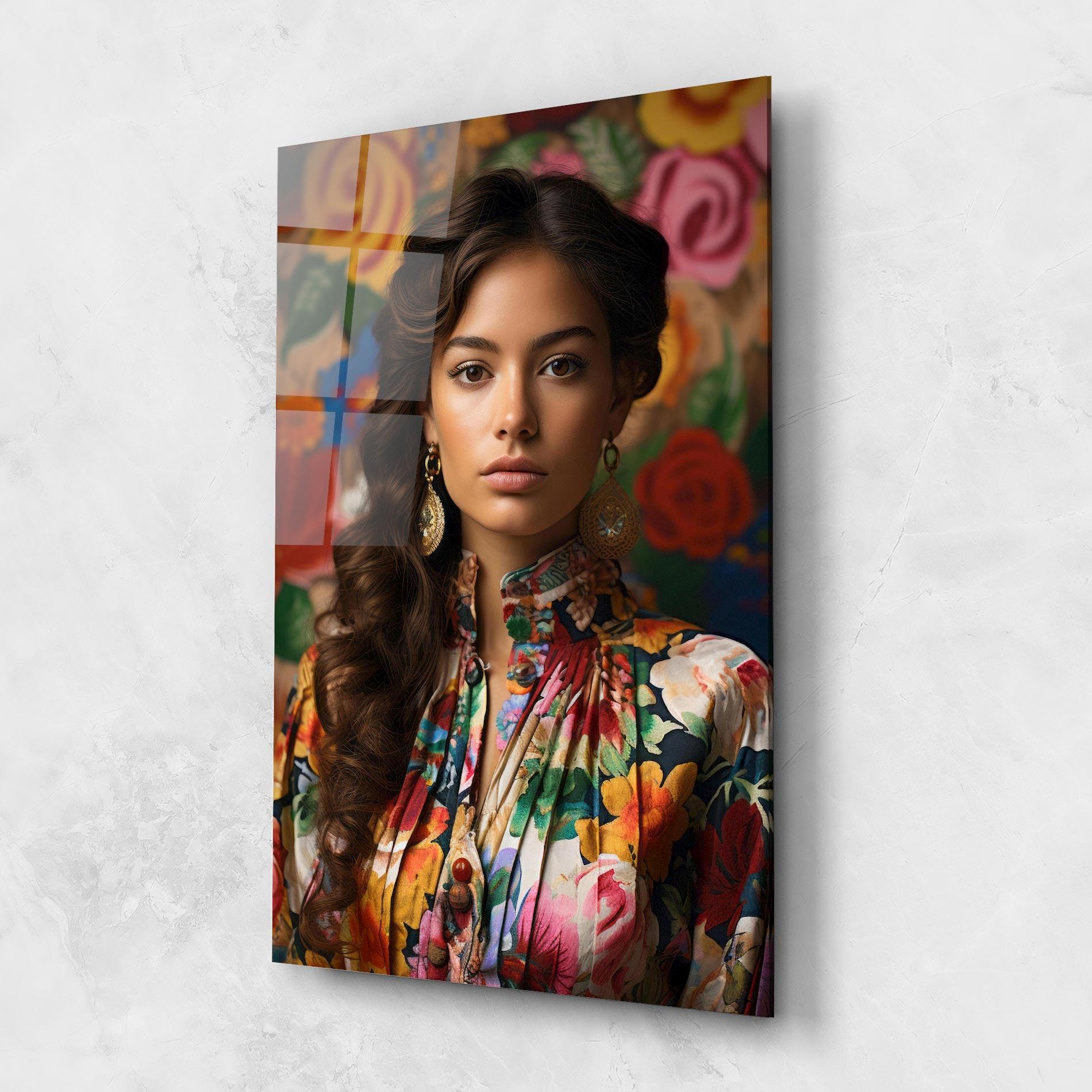 Obraz na Szkle Floral Dress Long Hair mockup 1