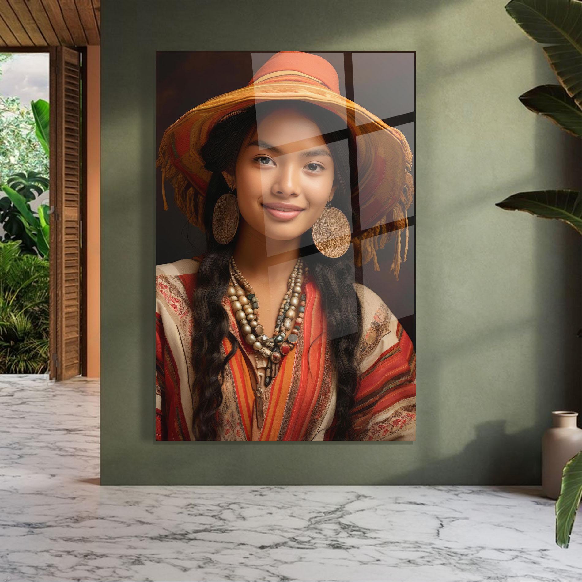 Obraz na Szkle Colorful Earrings And Hat mockup 7