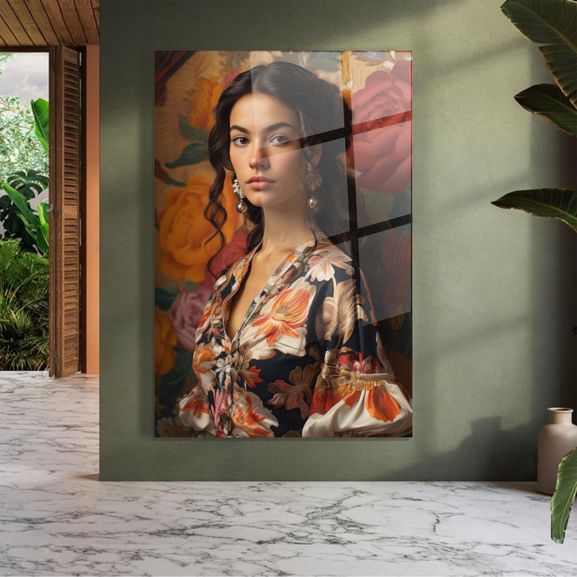 Obraz na Szkle Floral Dress Lady mockup 7