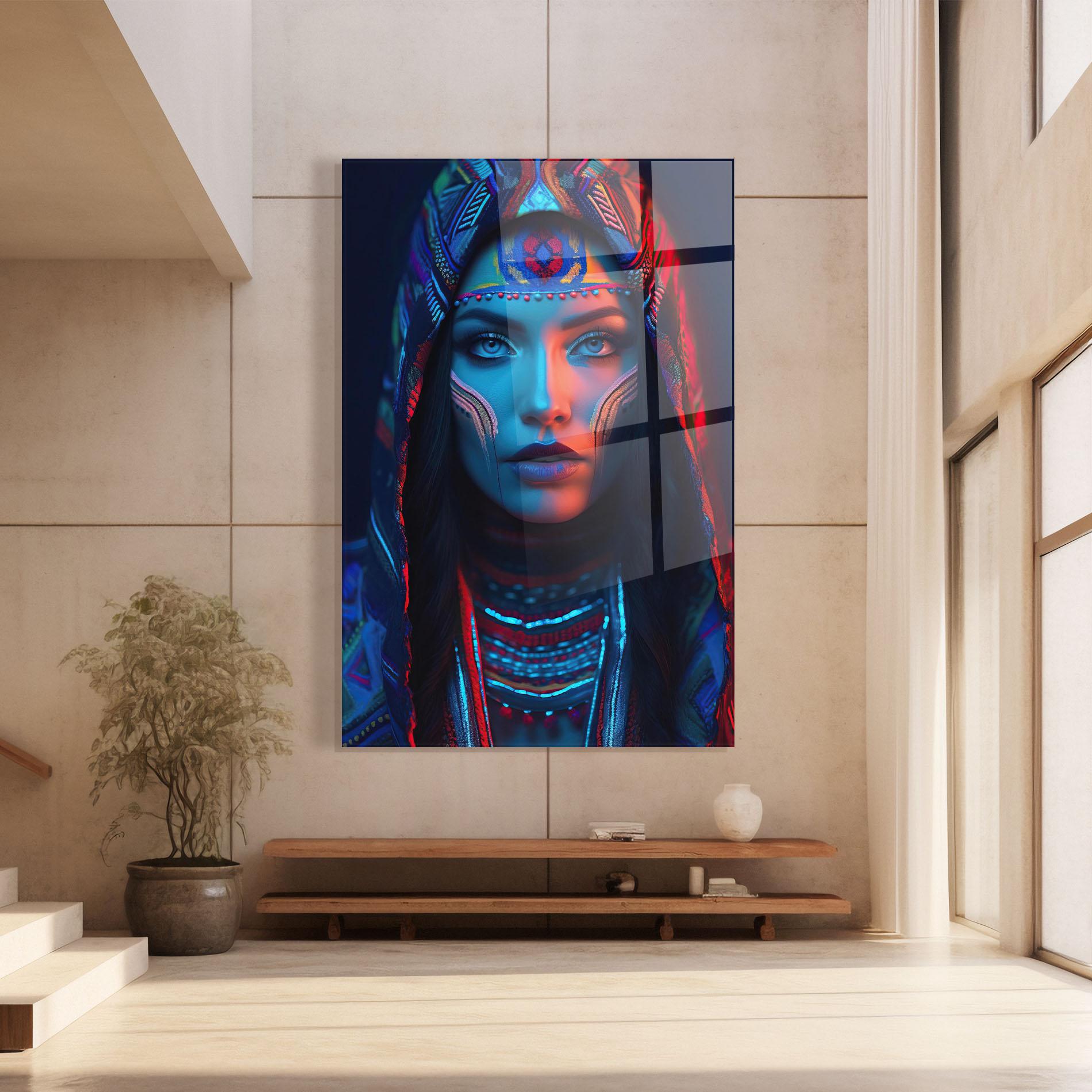 Obraz na Szkle Blue Red Light Hood mockup 8