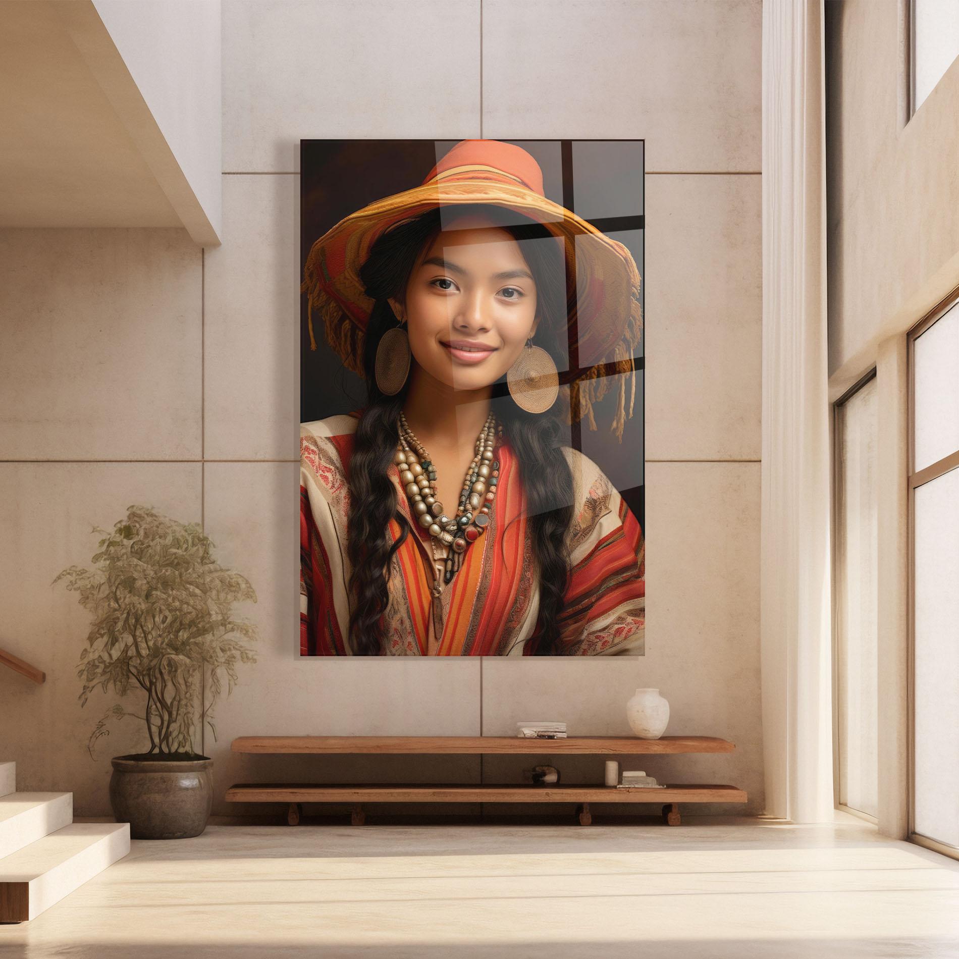 Obraz na Szkle Colorful Earrings And Hat mockup 8