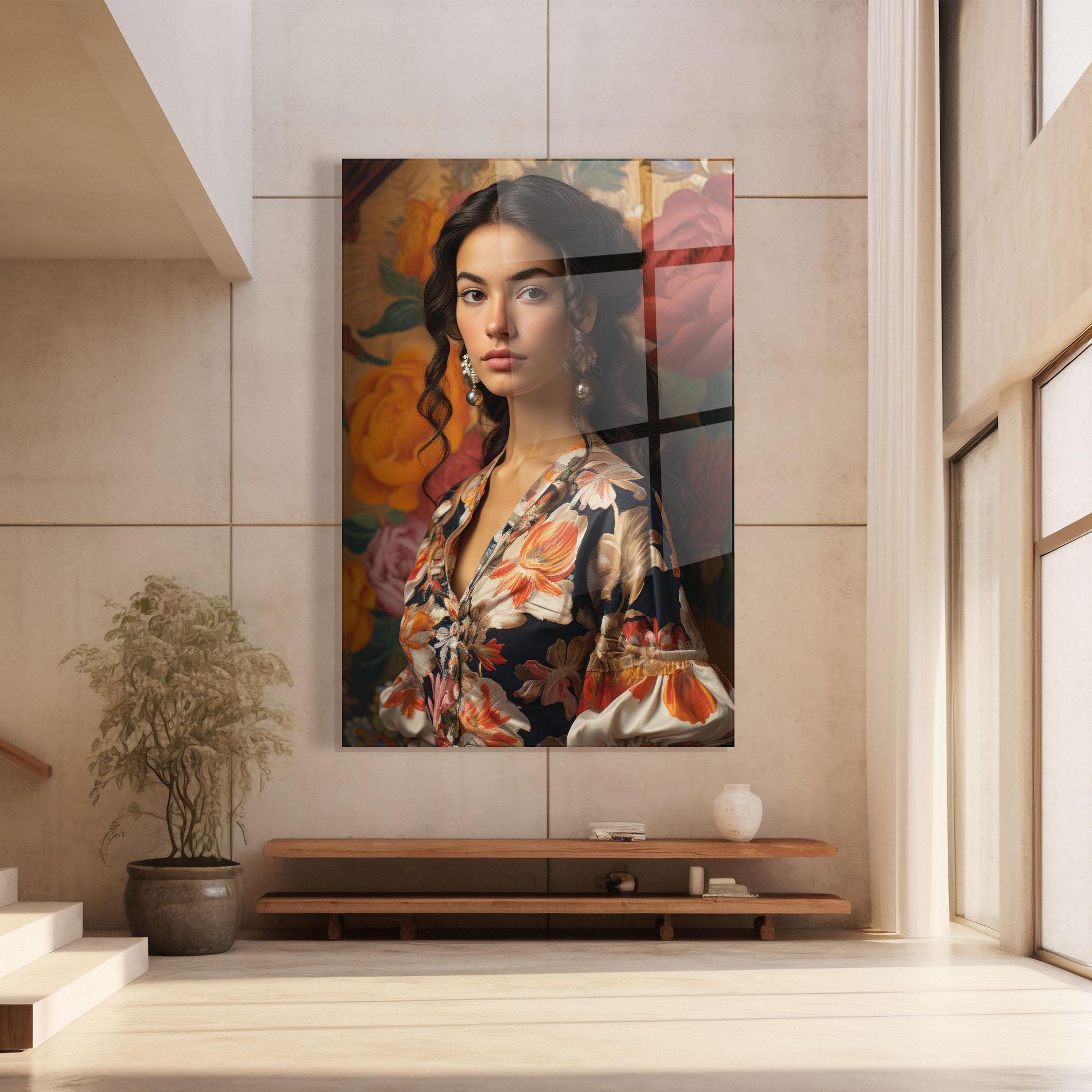 Obraz na Szkle Floral Dress Lady mockup 8