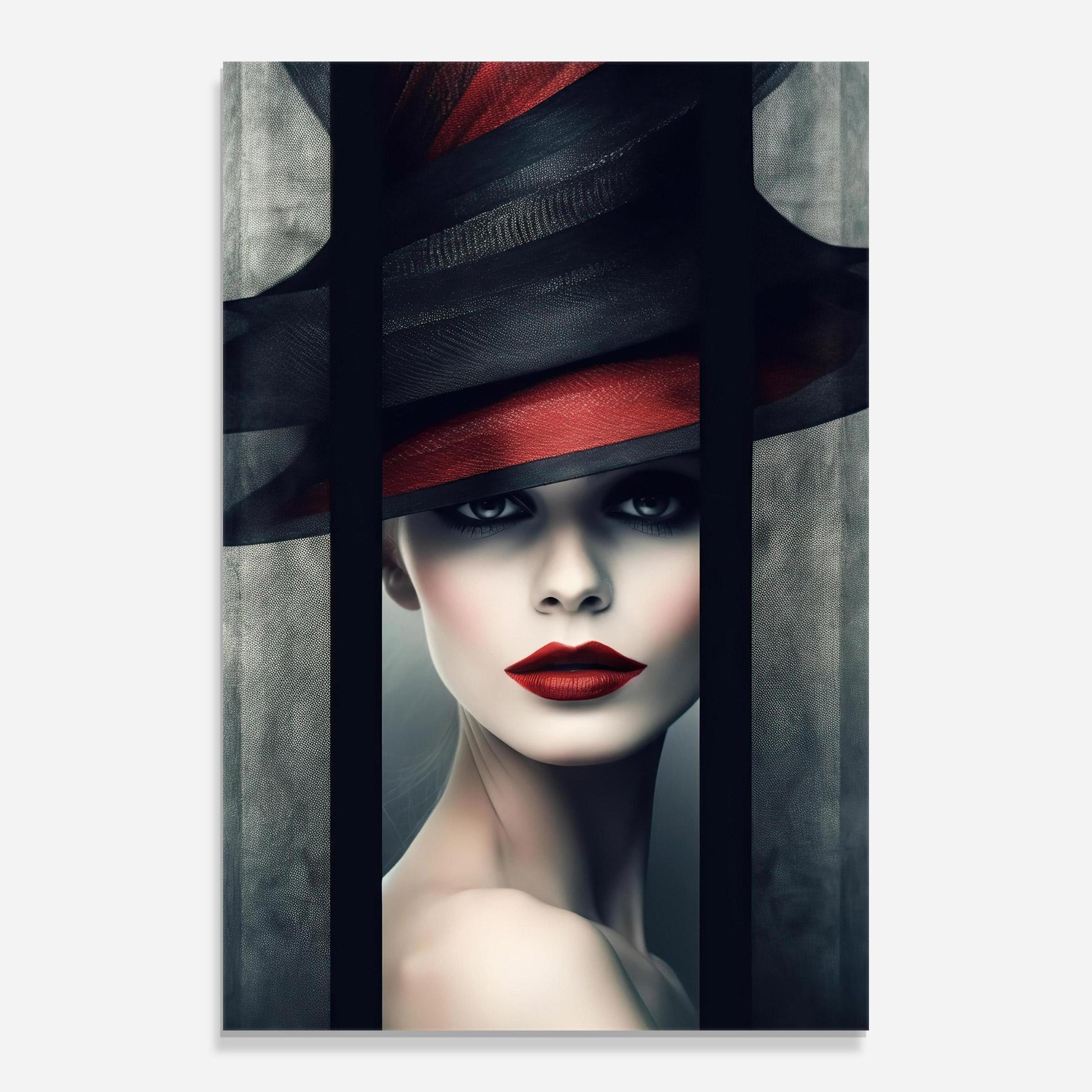Obraz na Szkle Big Red Black Hat mockup 0