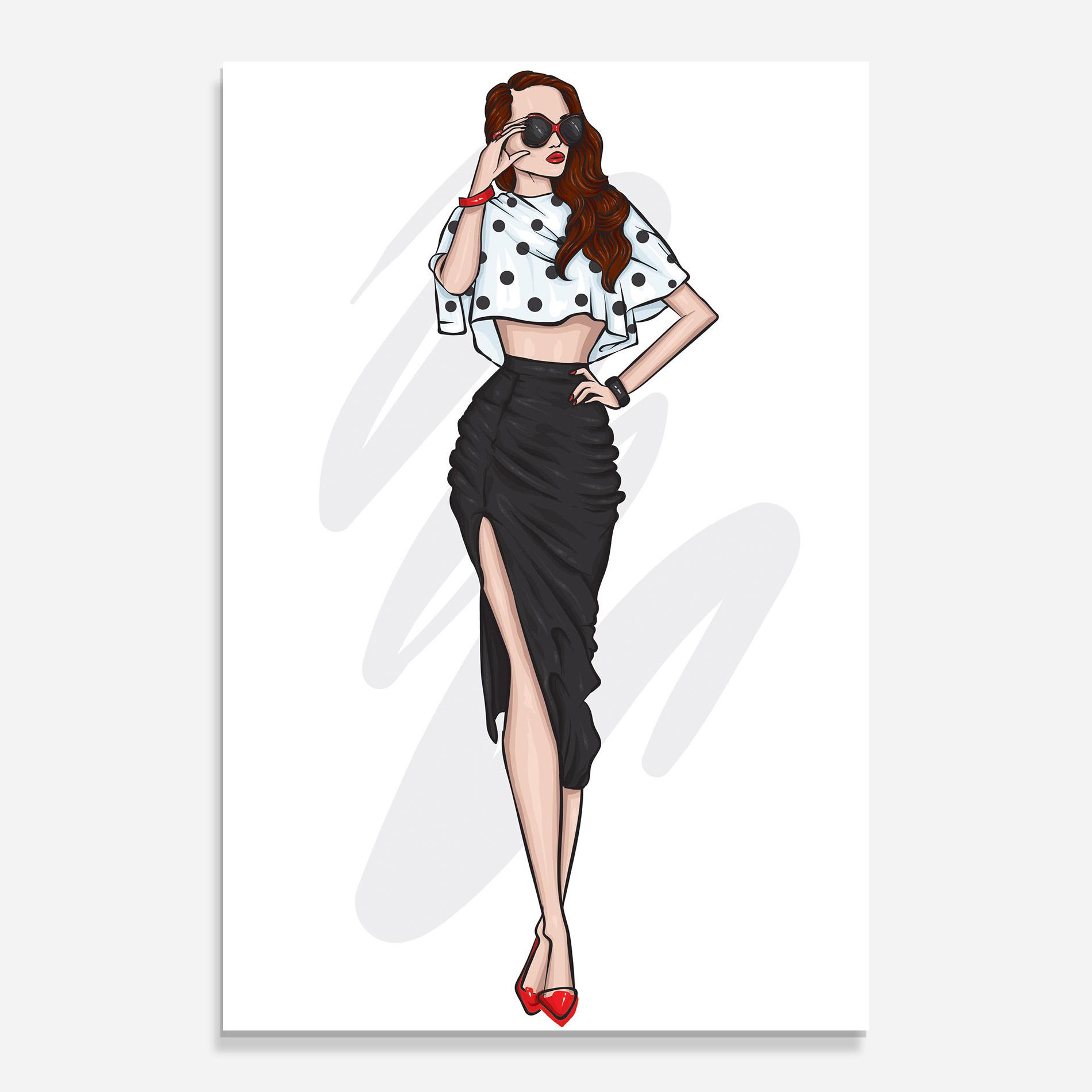 Obraz na Szkle Black Skirt Diva mockup 0