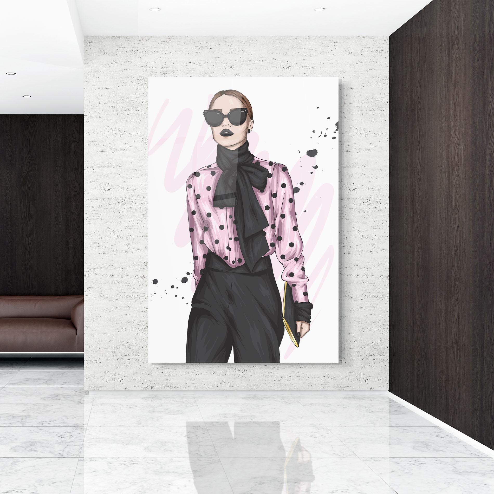 Obraz na Szkle Black Lips Diva mockup 9