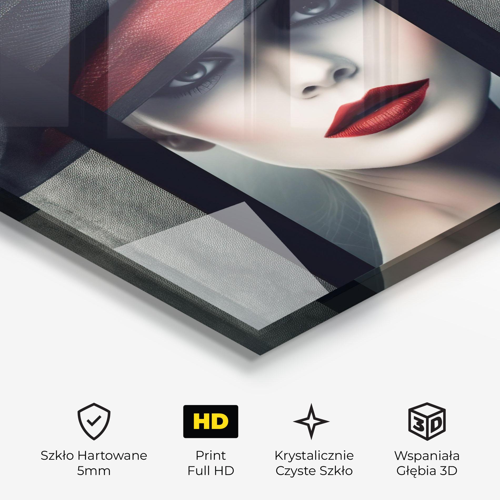 Obraz na Szkle Big Red Black Hat mockup 3