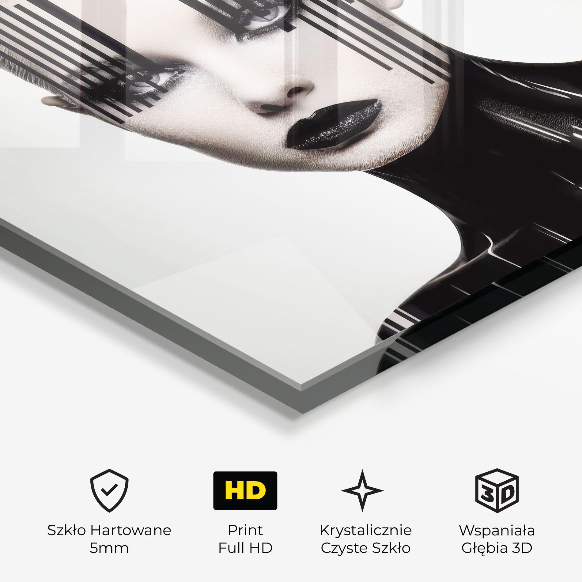 Obraz na Szkle Black Lips And Outfit mockup 3