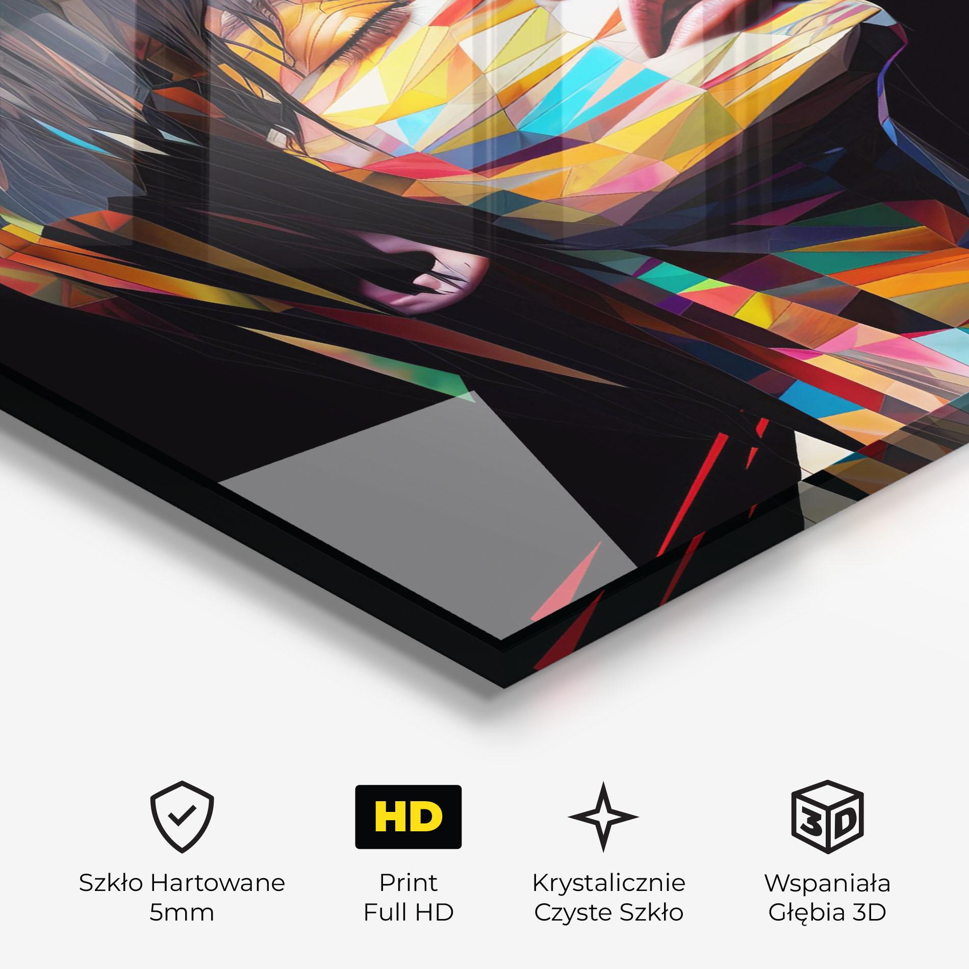 Obraz na Szkle Glitchy Woman mockup 3