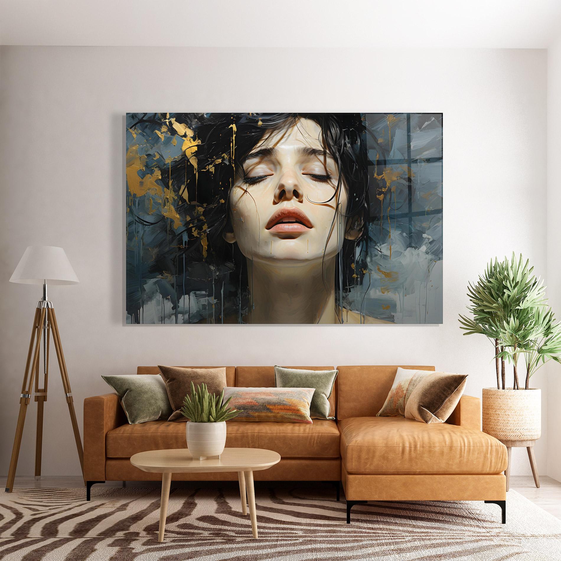 Obraz na Szkle Close Up Closed Eyes mockup 7