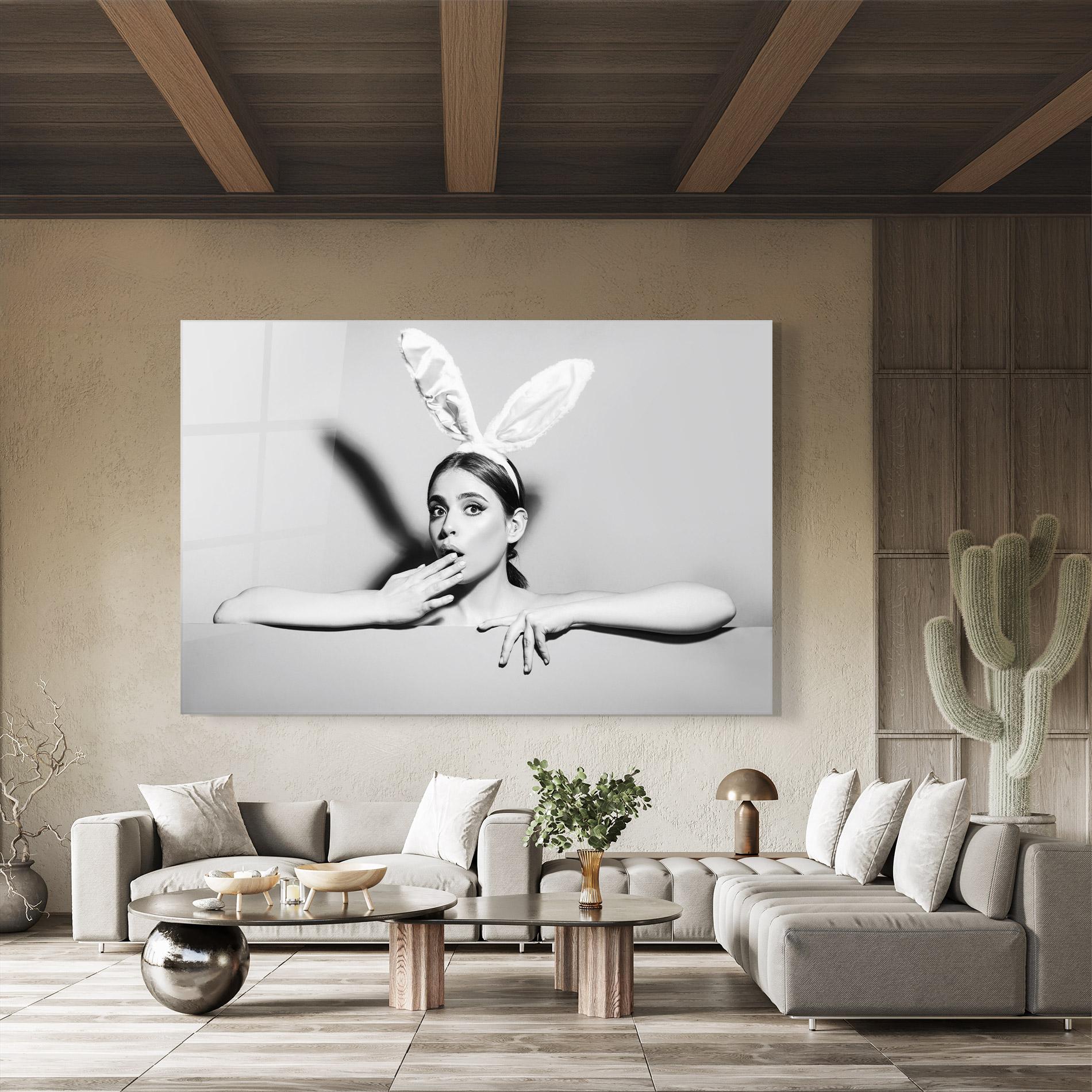 Obraz na Szkle Bunny Ears Peeking mockup 8