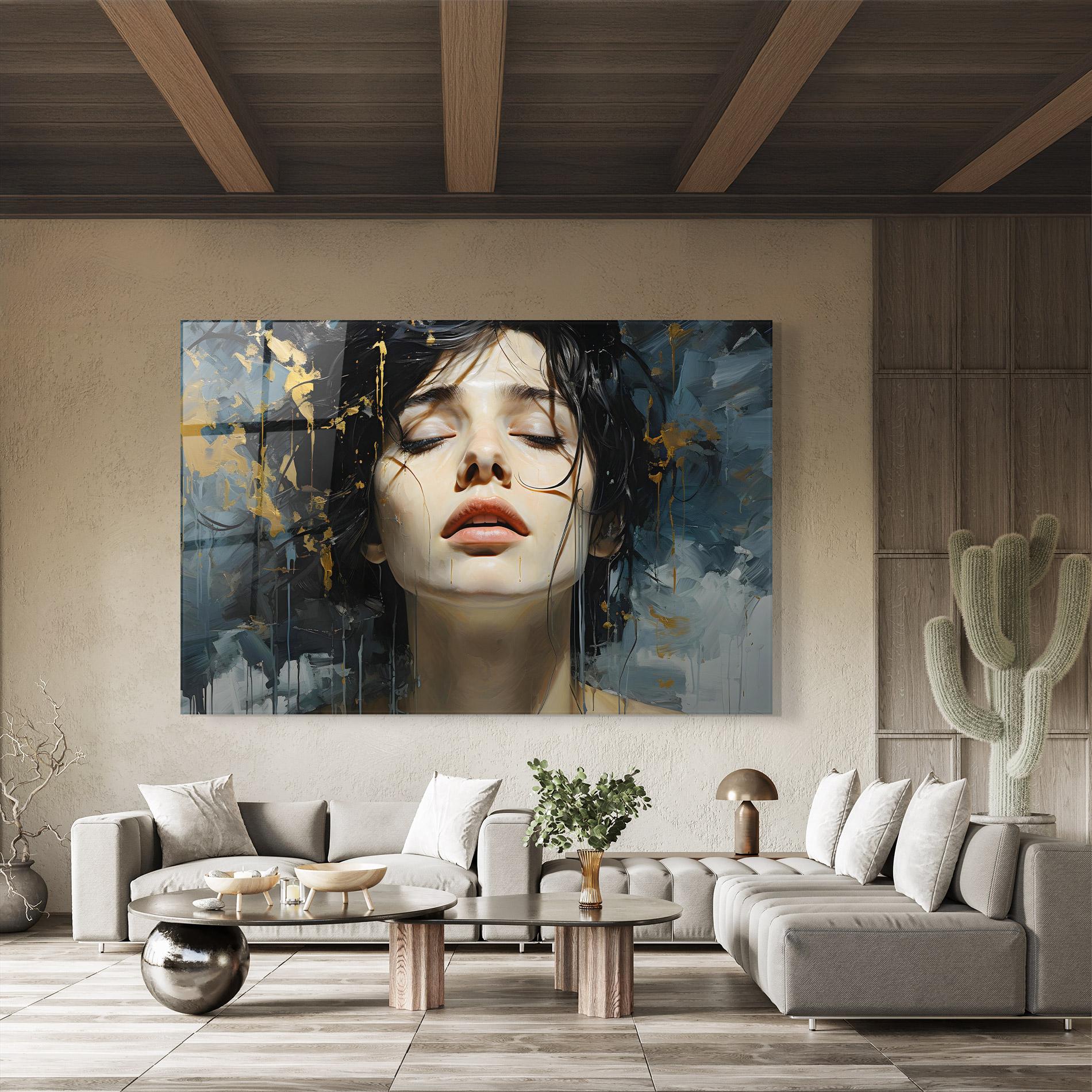 Obraz na Szkle Close Up Closed Eyes mockup 8