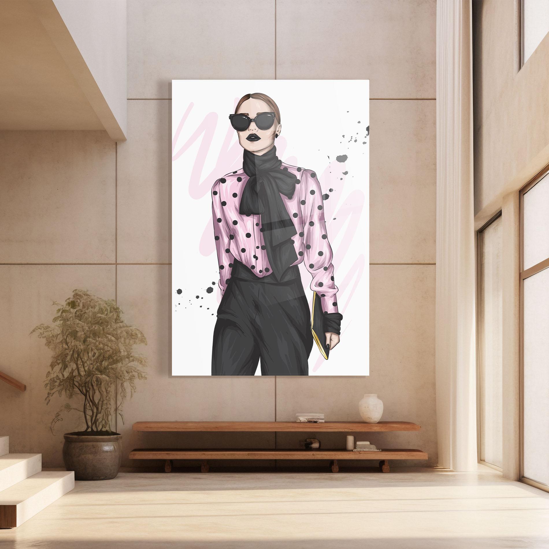 Obraz na Szkle Black Lips Diva mockup 8